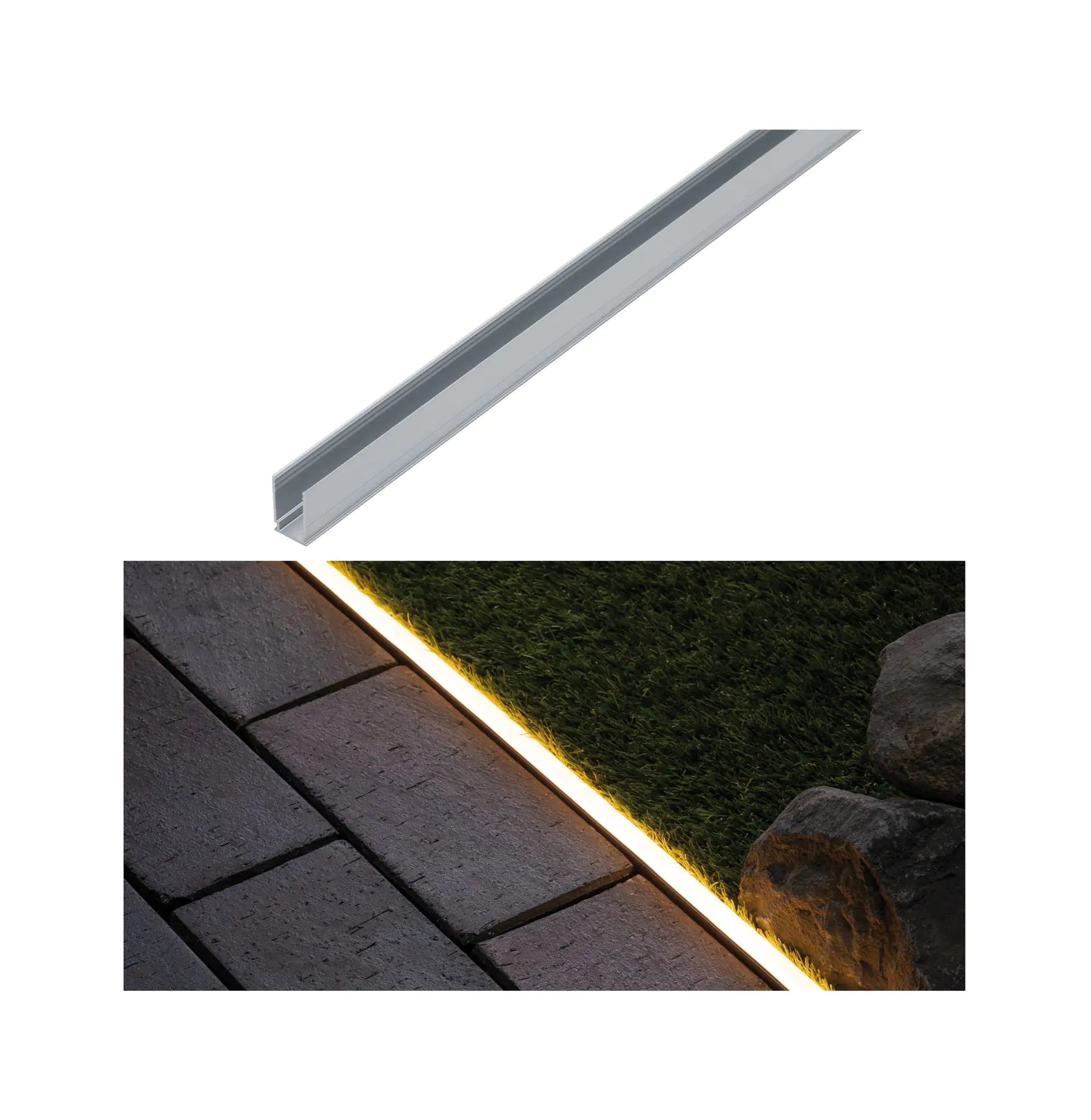 Paulmann Plug & Shine Neon LED-Stripe Profil Outdoor silber 1 m