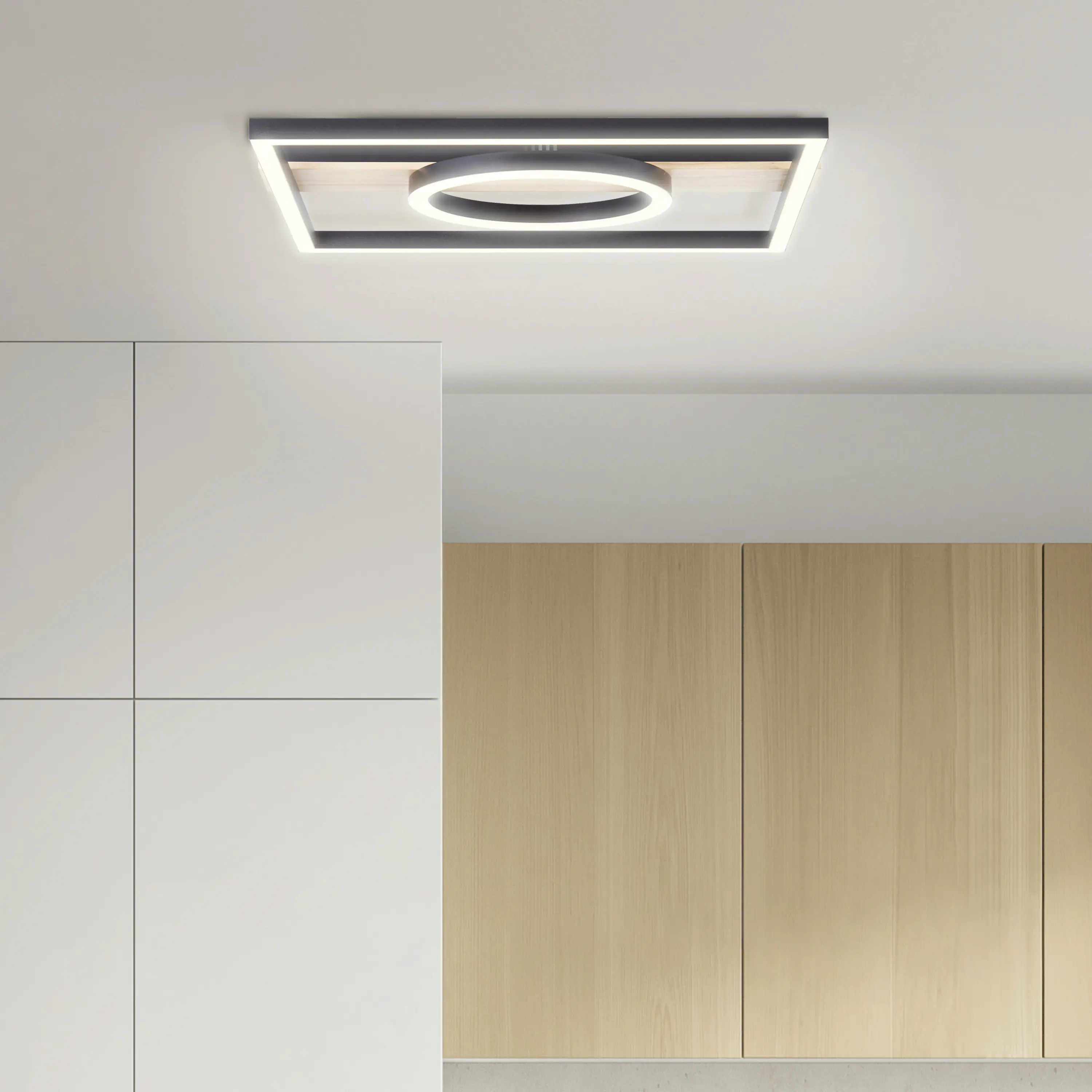 Brilliant Leuchten LED Deckenleuchte Maureen 24W, warmweiß, holz