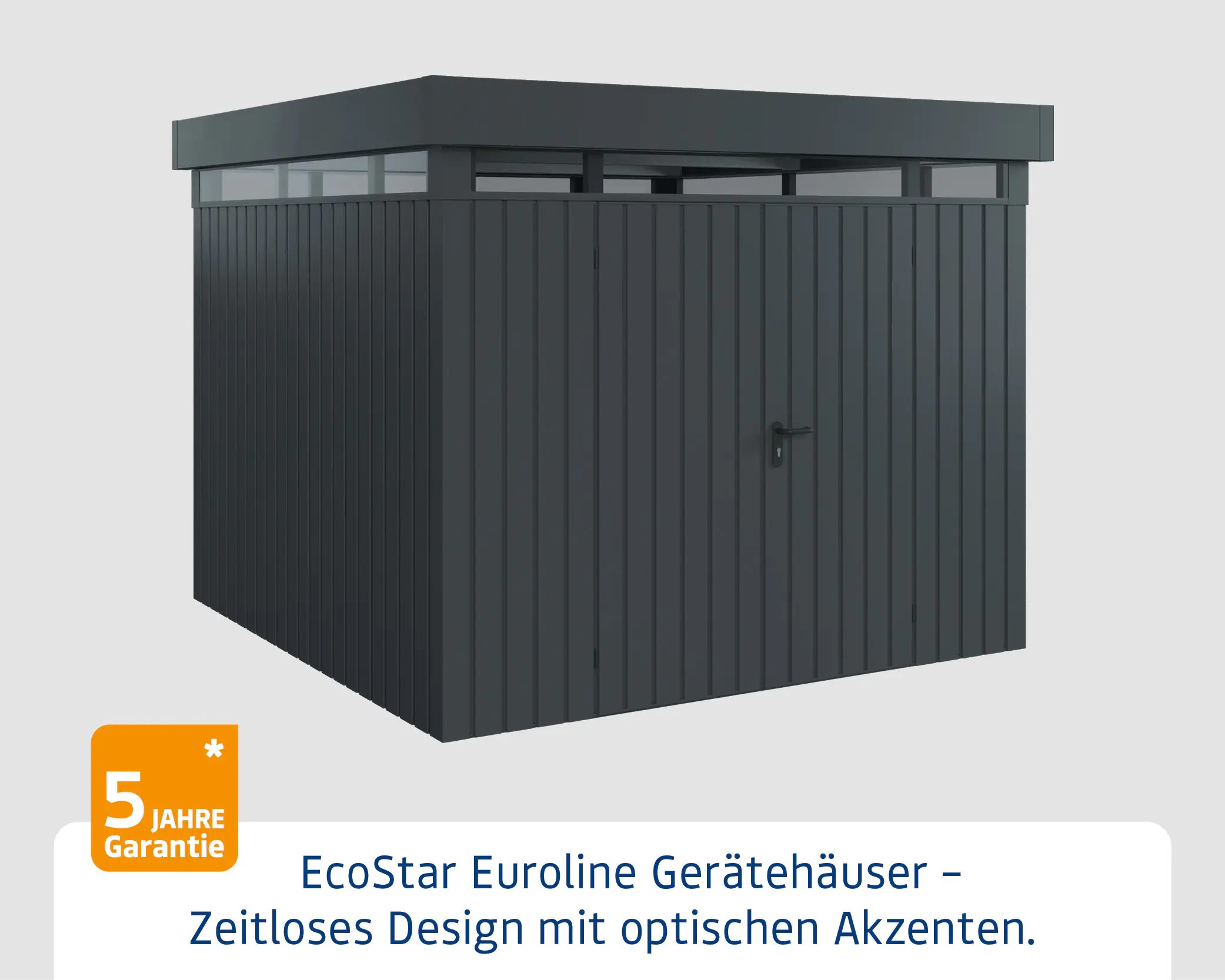 EcoStar Metallgerätehaus Euroline EFD10 LB anthrazit 262 x 262 cm 2-flg.