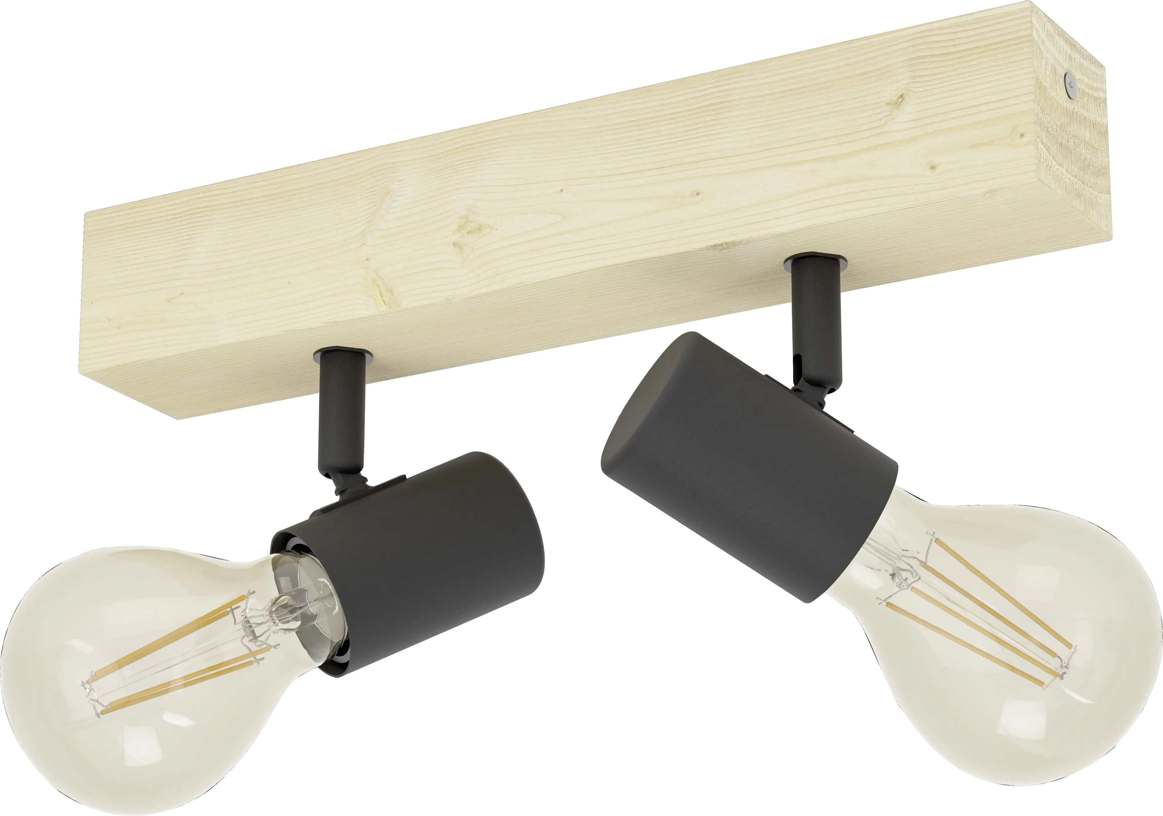 Eglo 2er Spot Townshend 3 schwarz natur 30 x 5 cm E27