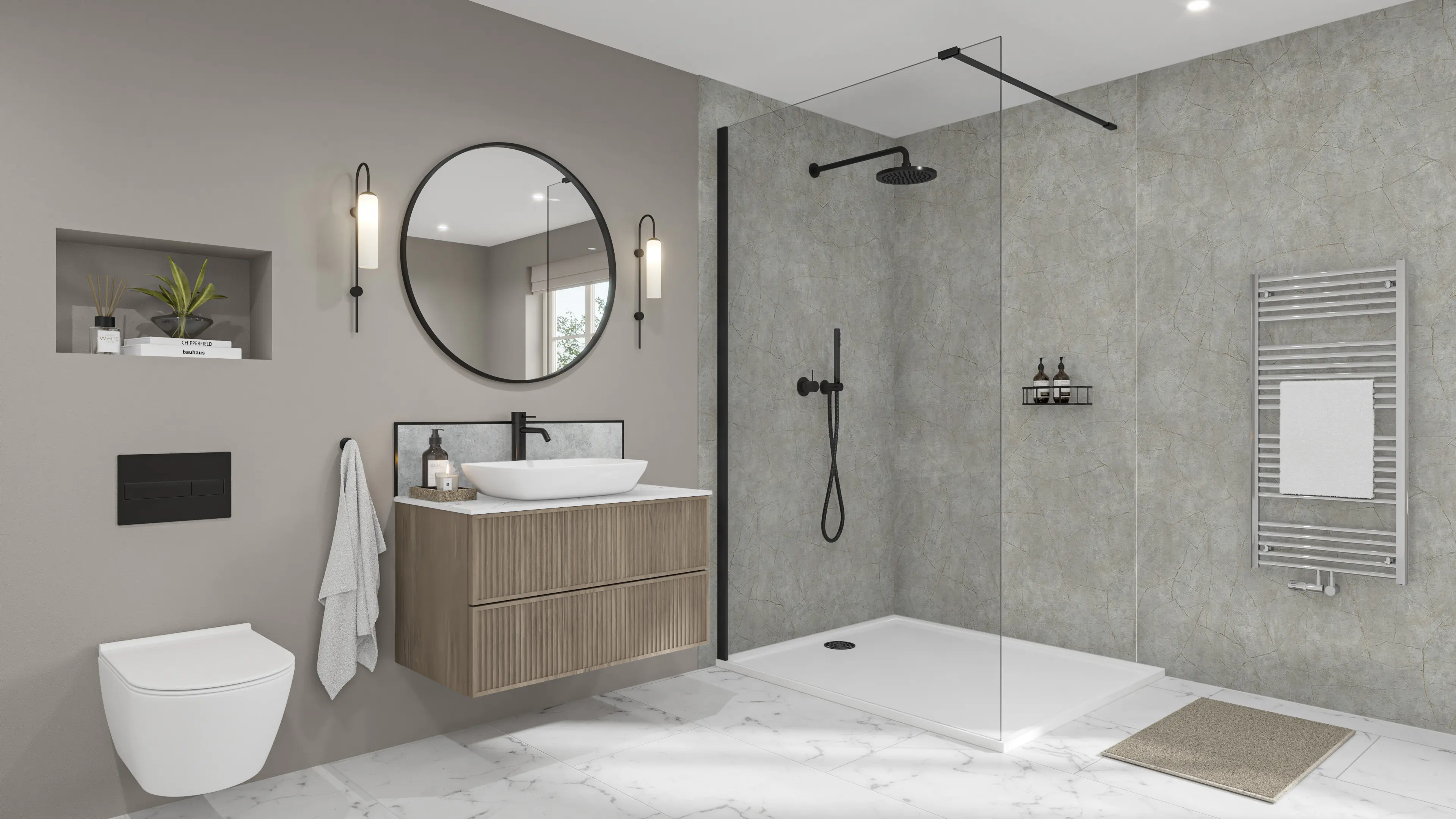 Wetwall Elite Wandpaneel  Gold Stone 120 x 242 cm mit abgerundeter Abschlusskante