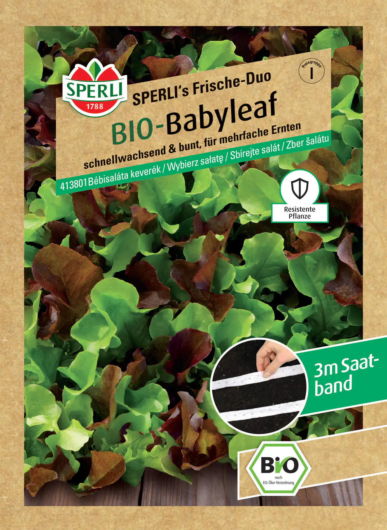 Sperli BIO Babyleafsalat Mischung Saatband