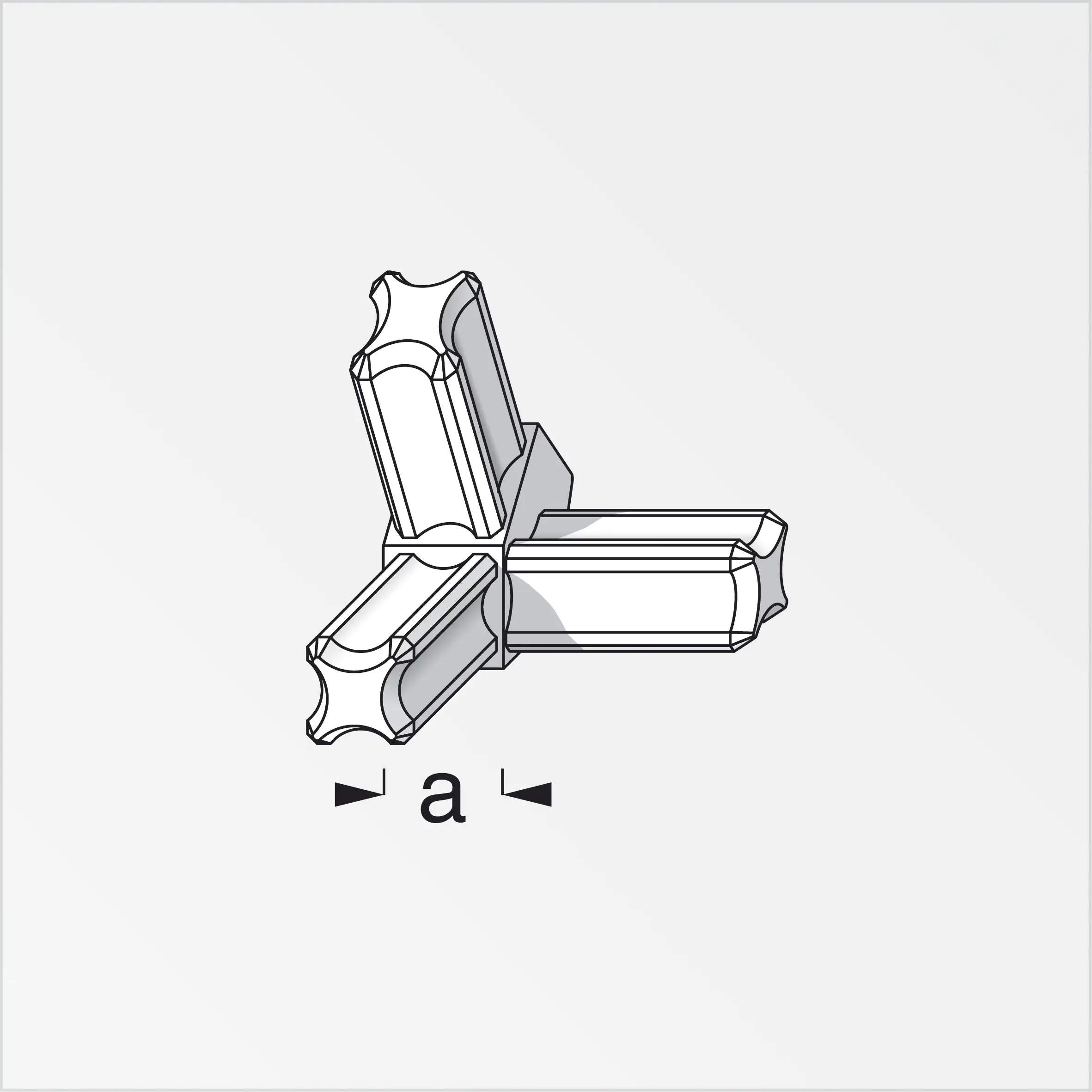 alfer Eck-Verbinder 45º links, 3 Zapfen 7.5 mm 7.5 mm Kunststoff schwarz