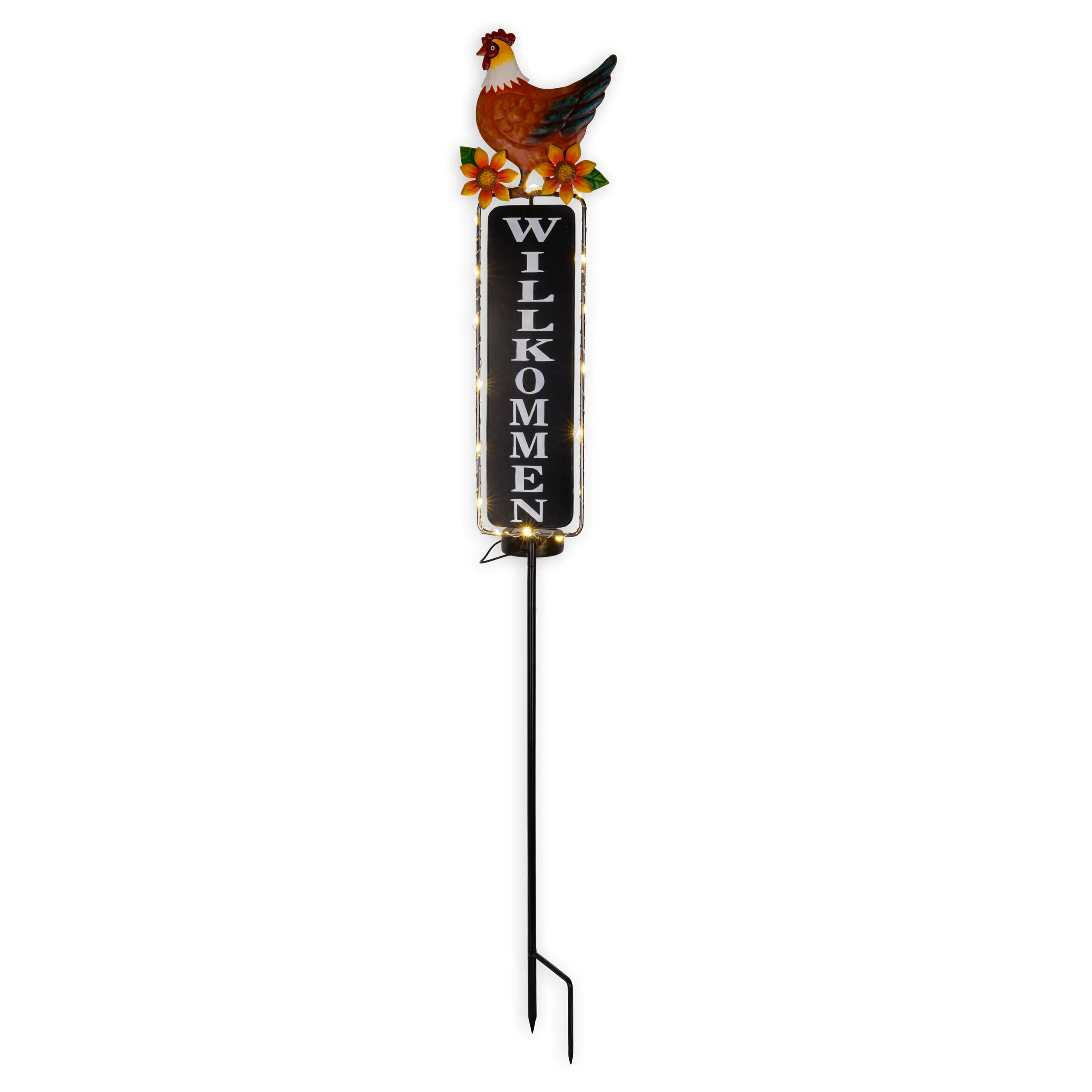 Light & More LED Solarleuchte Huhn bunt