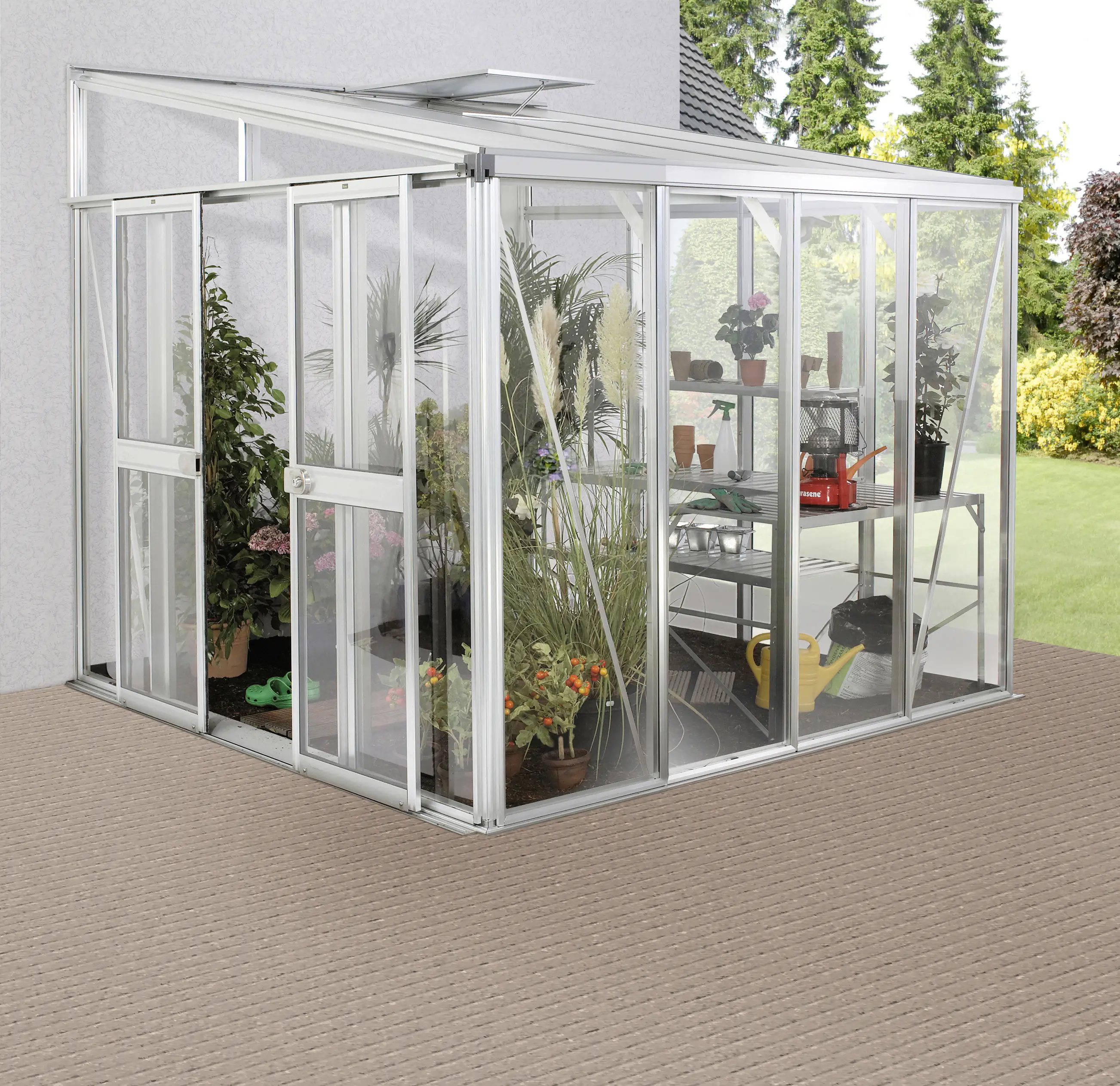 Vitavia Anlehngewächshaus Helena 7000 268 x 281 cm 3 mm ESG