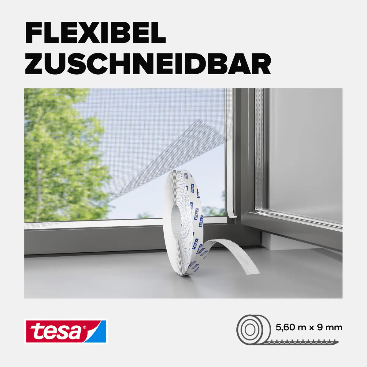 tesa Klettband-Ersatzrolle COMFORT für Fliegengitter 5,60 m