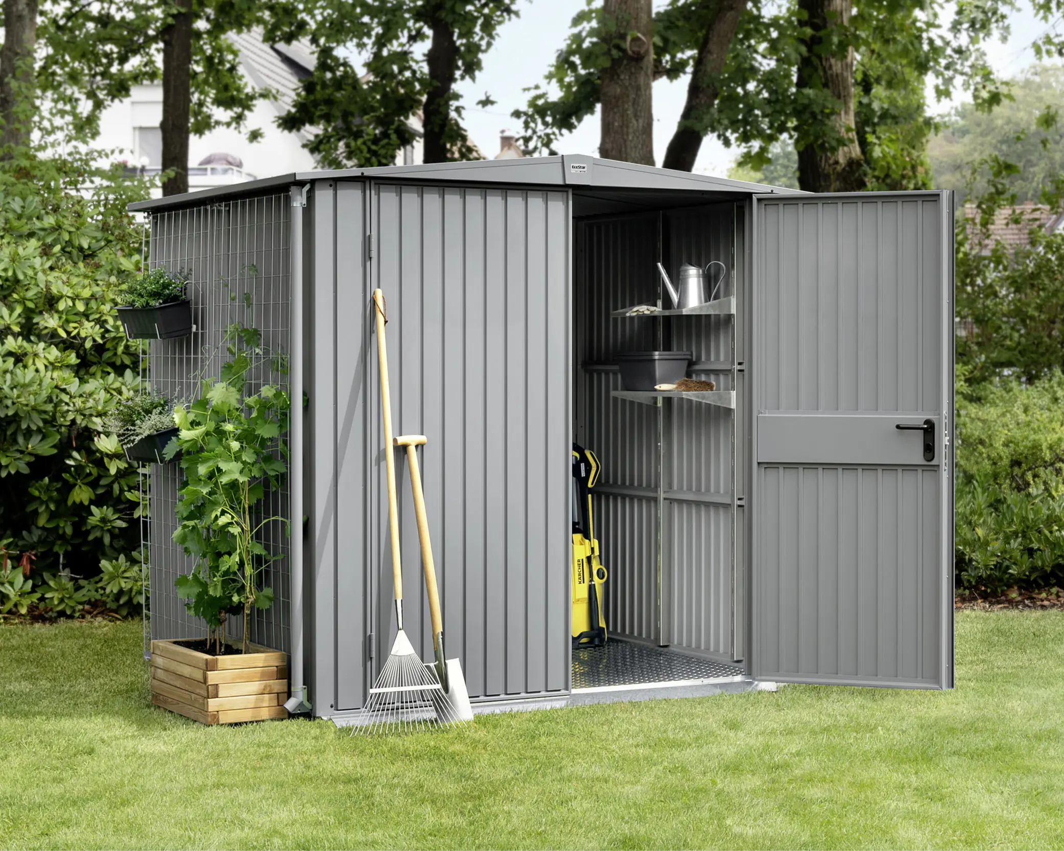 EcoStar Gerätehaus Trend-S Typ 2 258,8 x 247,7 x 216 cm graualuminium
