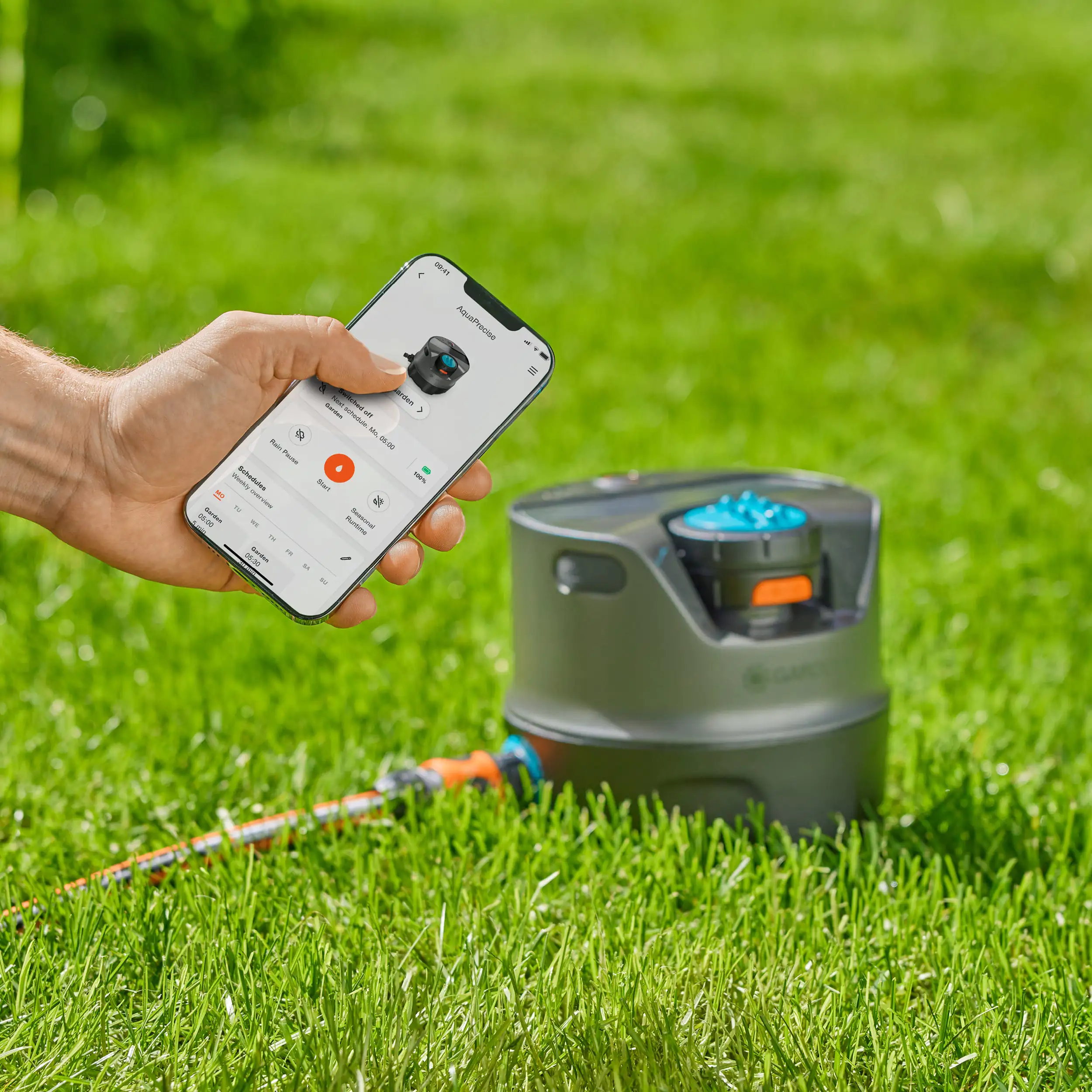 Gardena Bewässerungssystem AquaPrecise für Rasen solarbetrieben