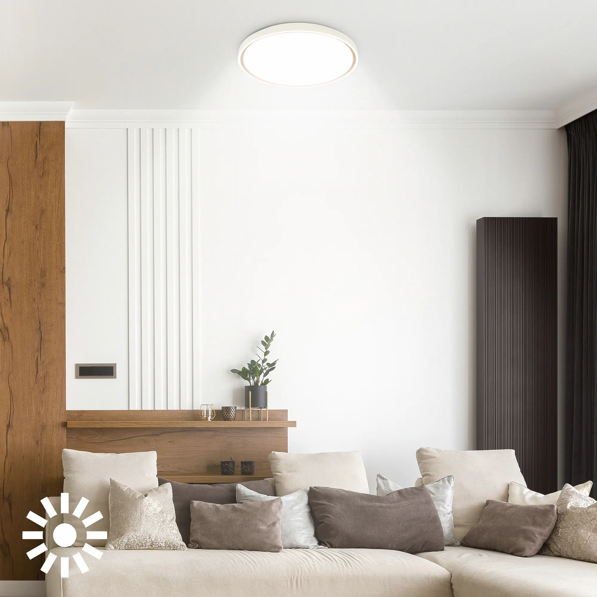 Briloner LED-Deckenleuchte Ina Ø49,5 cm 48W grau CCT dimmbar
