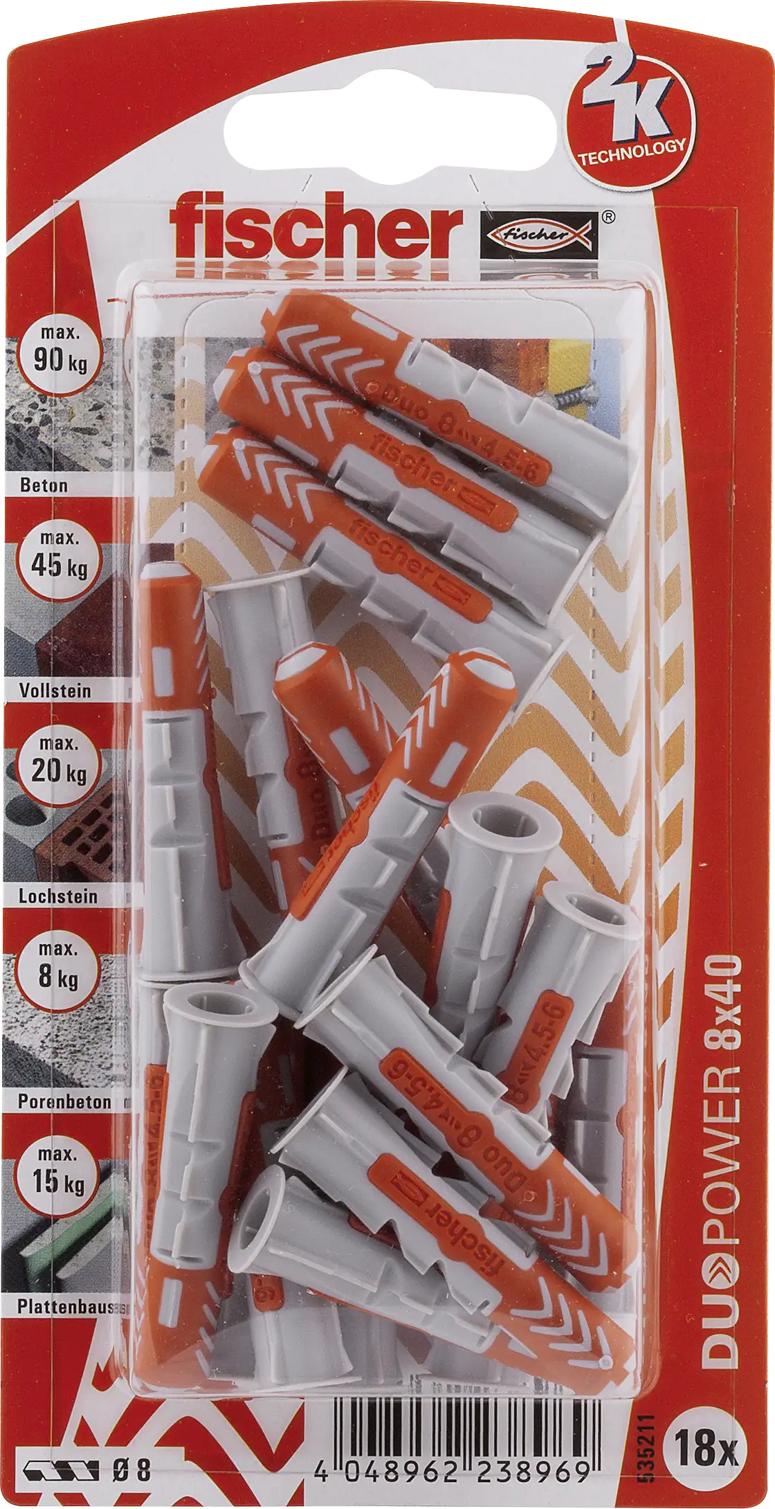 Fischer Dübel Duopower 8.0 x 40 mm - 18 Stück