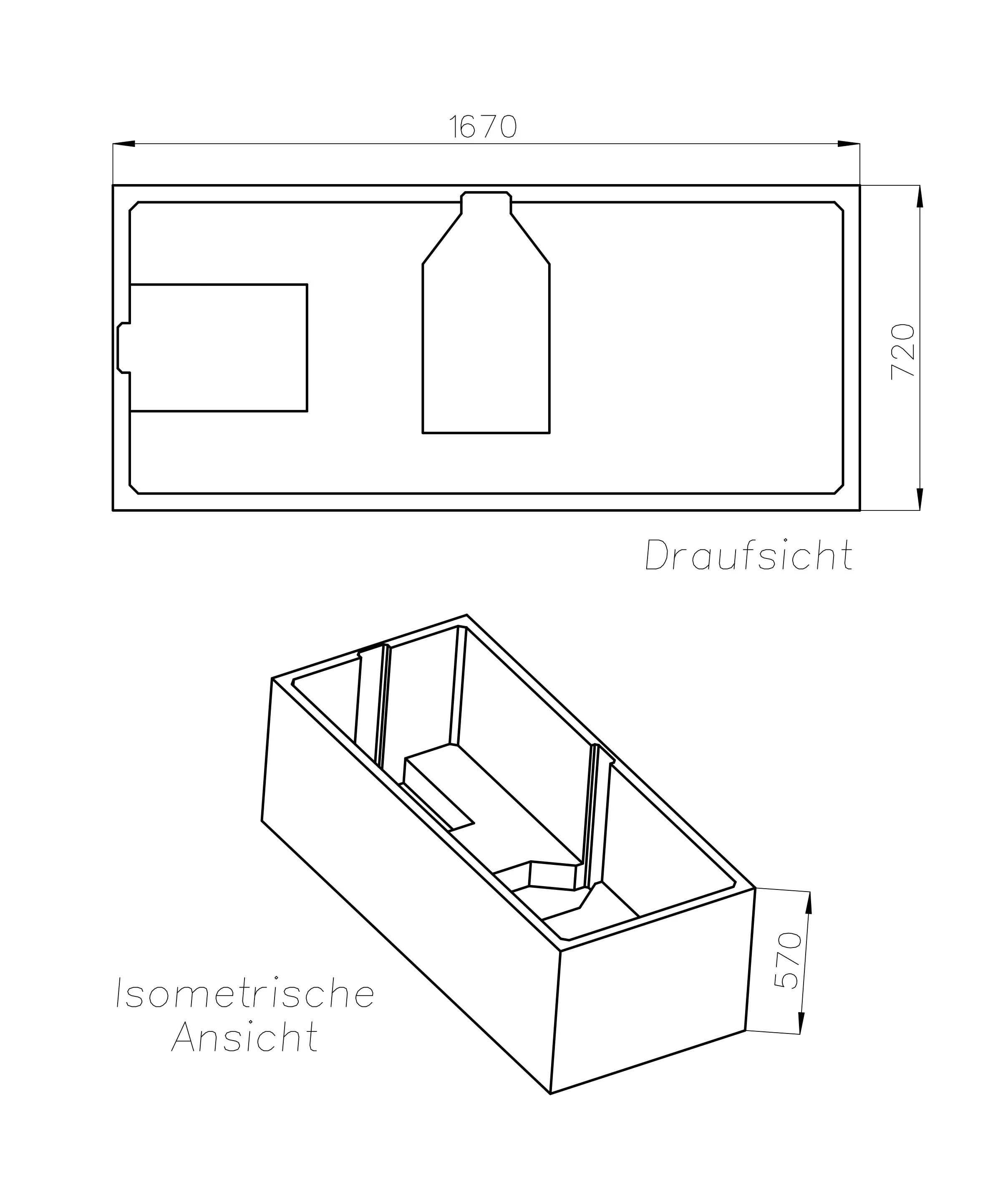 Ottofond Wannenträger Rosa 1670 x 720 mm