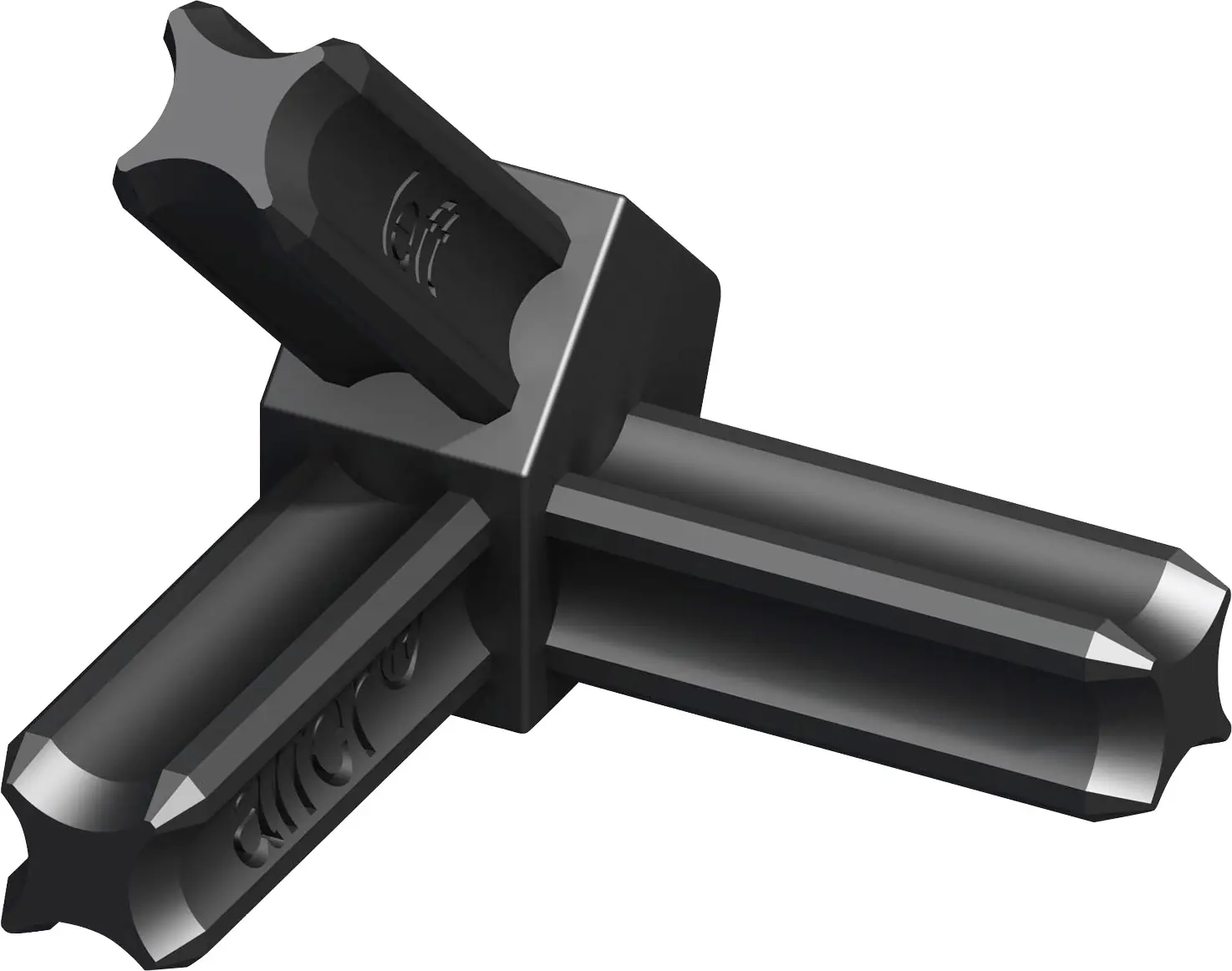 alfer Eck-Verbinder 45º links, 3 Zapfen 7.5 mm 7.5 mm Kunststoff schwarz