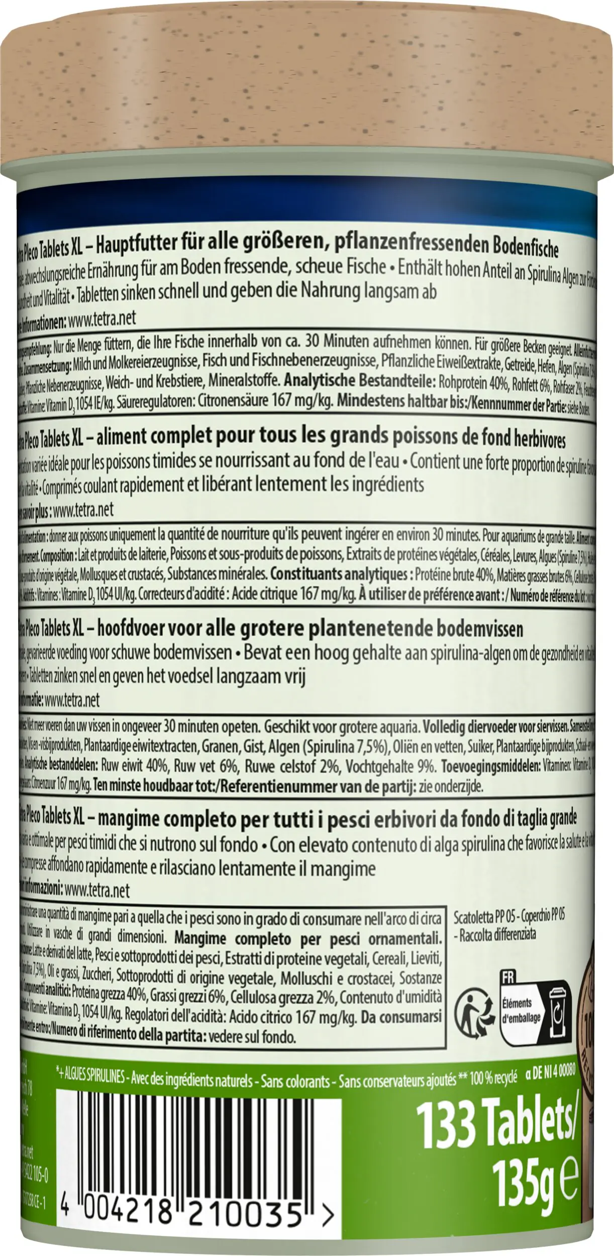 Tetra Pleco Tablets XL 133 133 Tabletten