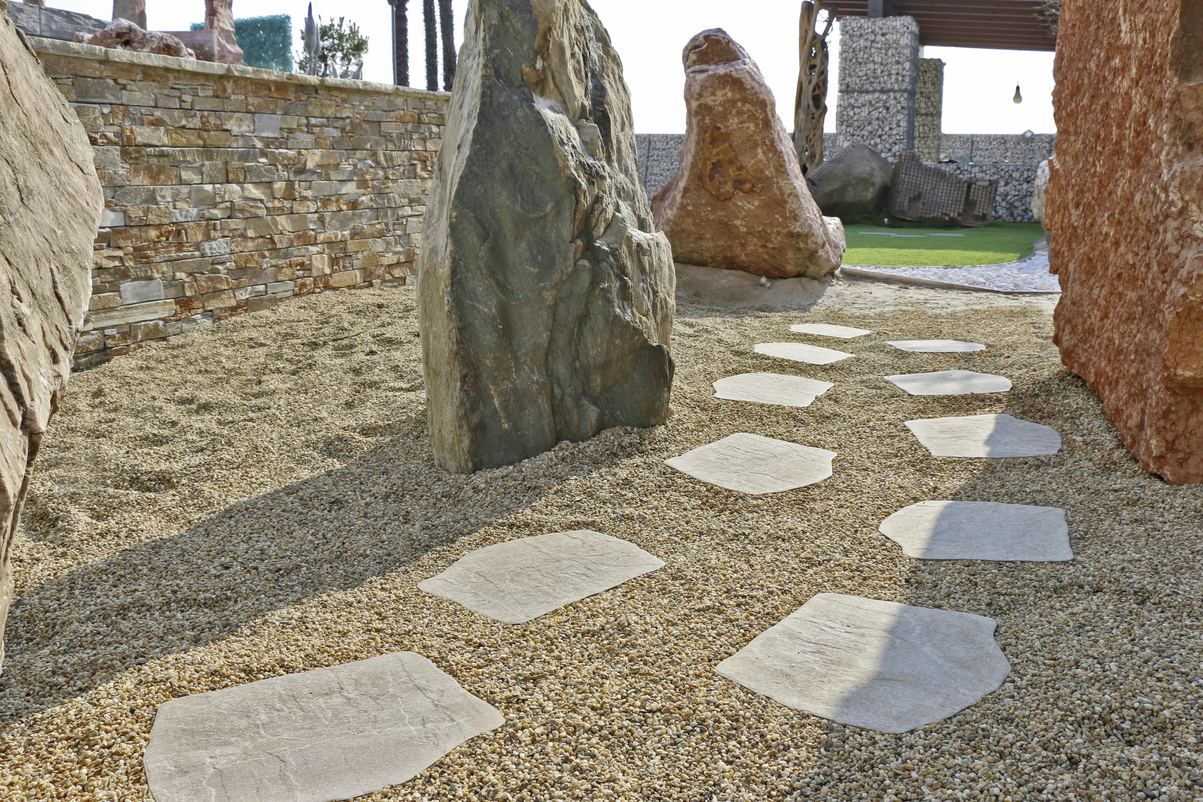 Feinsteinzeug Trittstein Stone Gres 42 x 36 cm beige