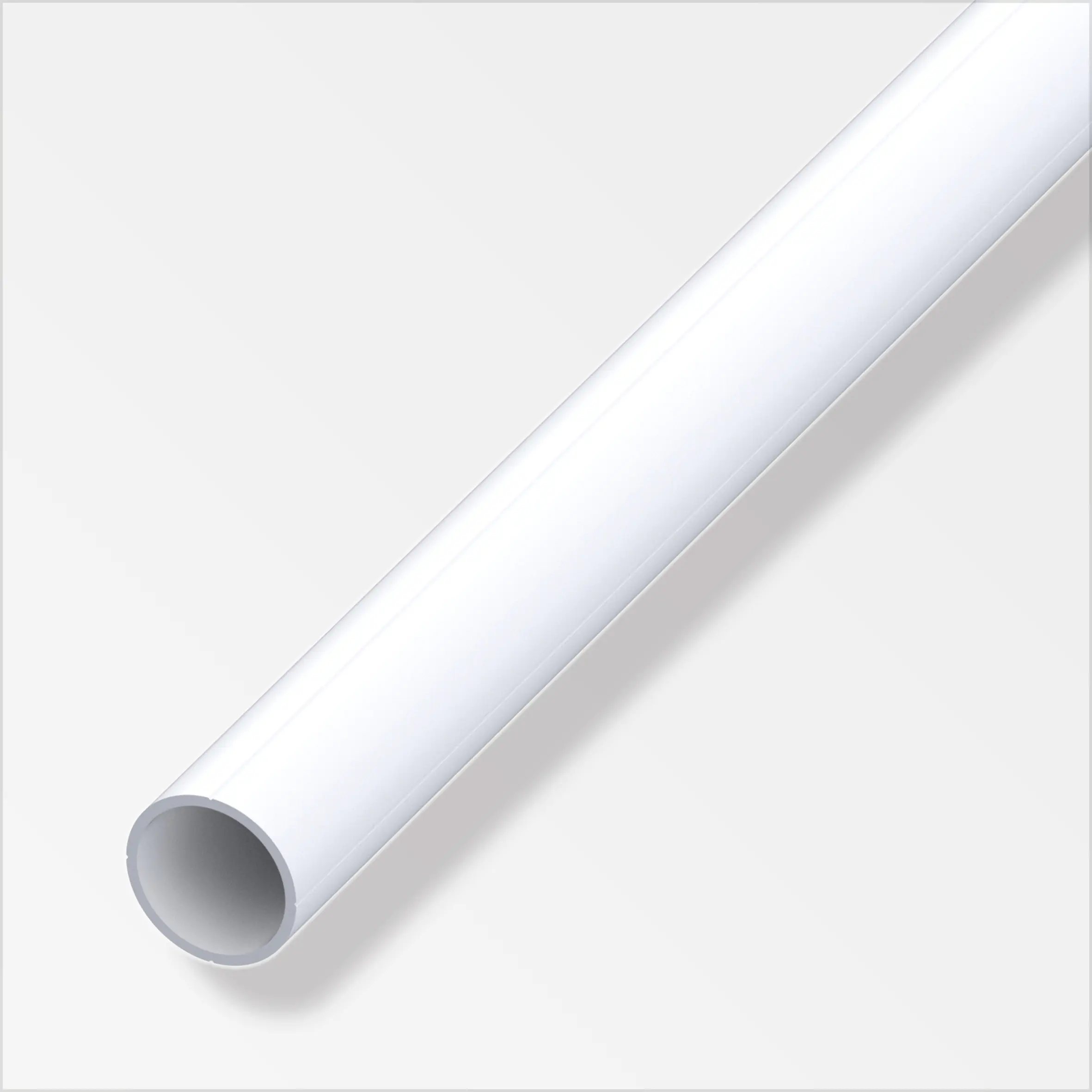 alfer Rundrohr Aluminium Ø 23,5 mm x 2,5 m weiß