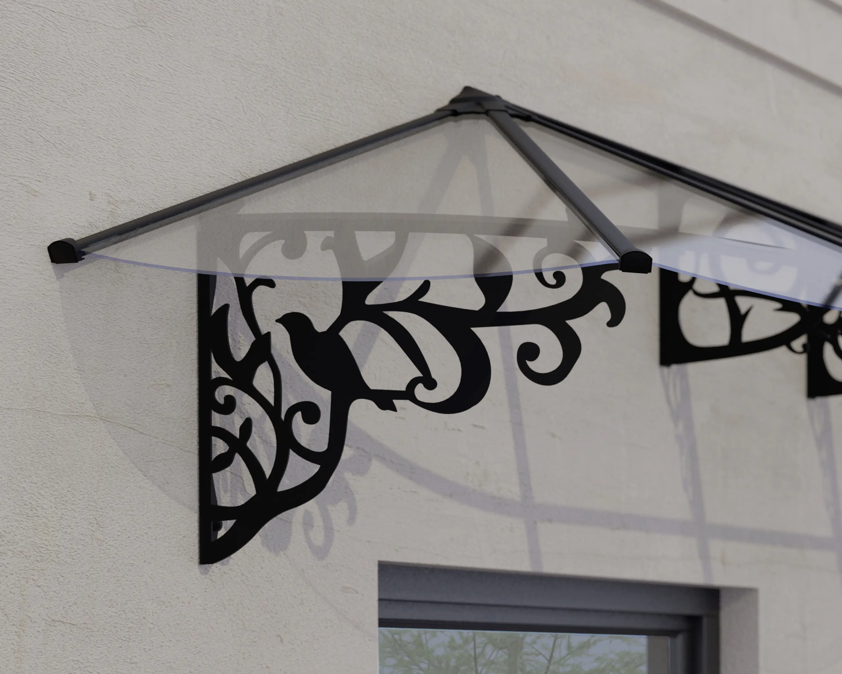 Canopia Vordach Lily 4700 Schwarz Alu 473 x 88 cm