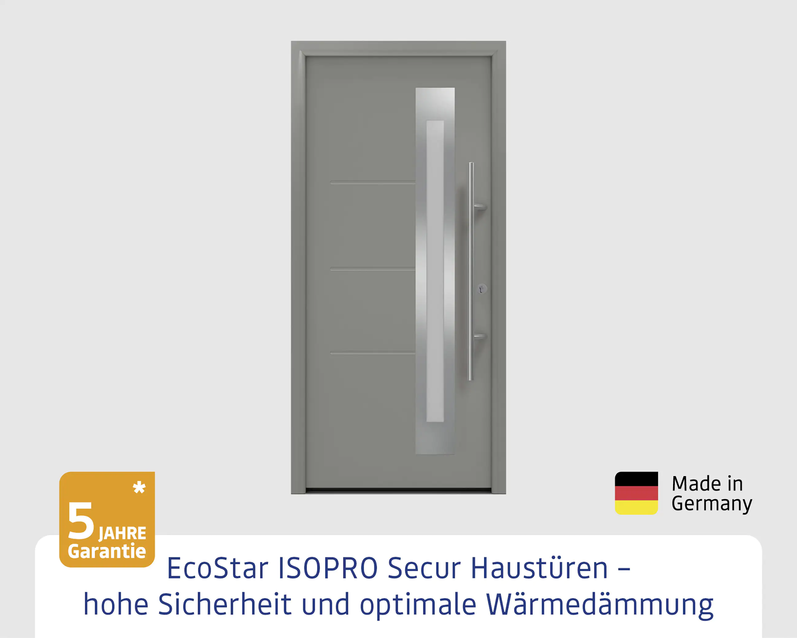 EcoStar Haustür ISOPRO Secur IPS 780S RC2 graualuminium 110 x 210 cm