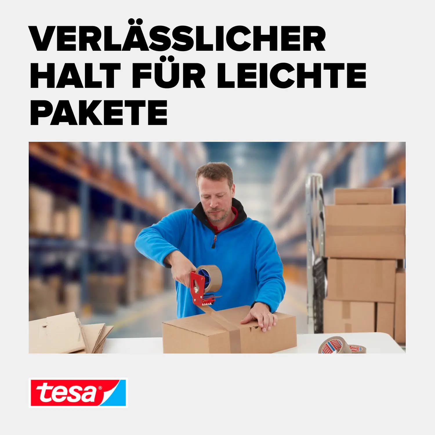 tesa Pack Strong 3 x (66 m x 50 mm), braun