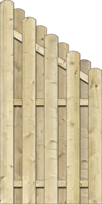 Sichtschutzzaun Fulda 90 x 180 cm, Abstufung, kesseldruckimprägniert