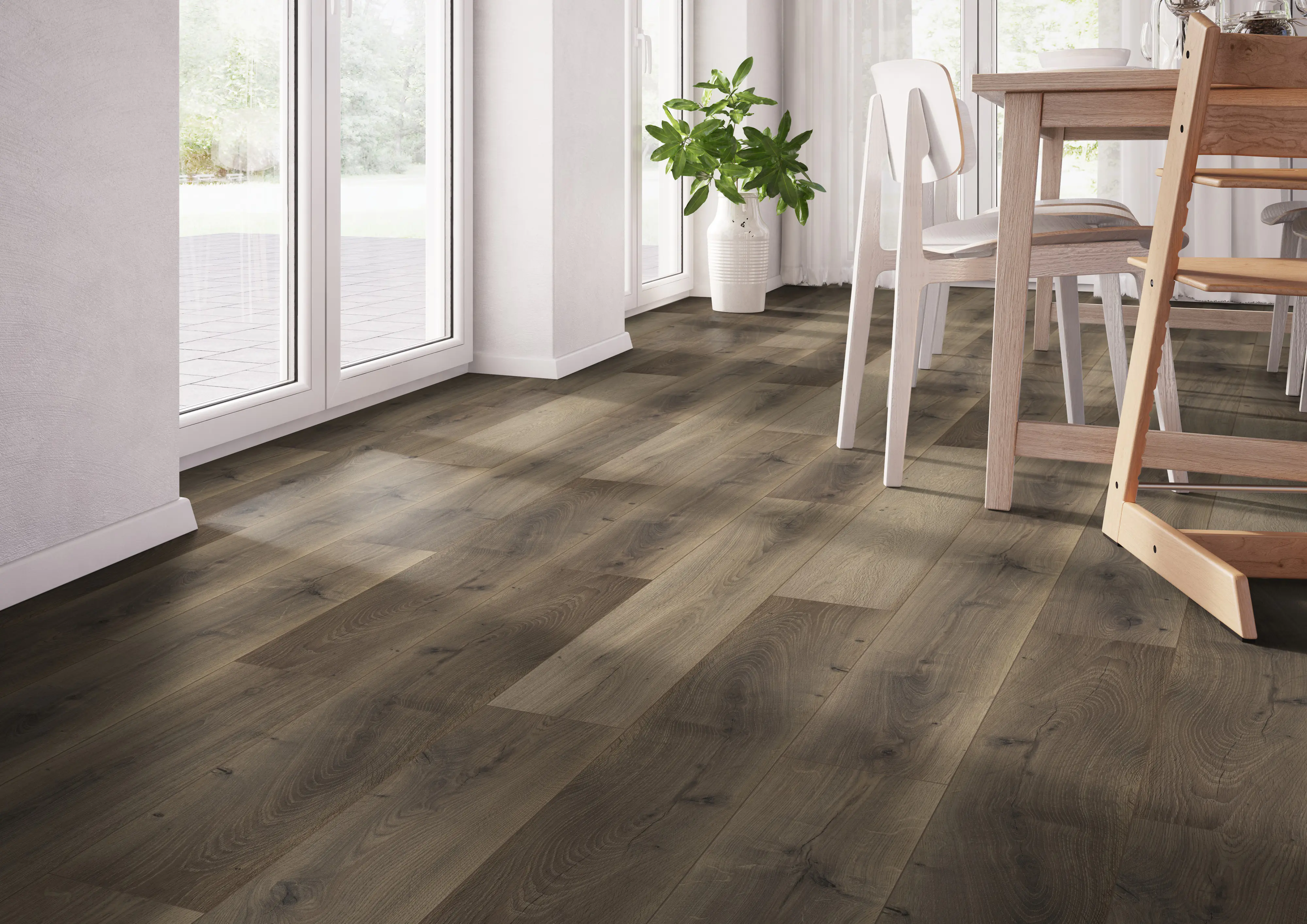 Classen Laminat Megaloc Aquaprotect 128,5 x 19,2 cm 8 mm Eiche braun mix