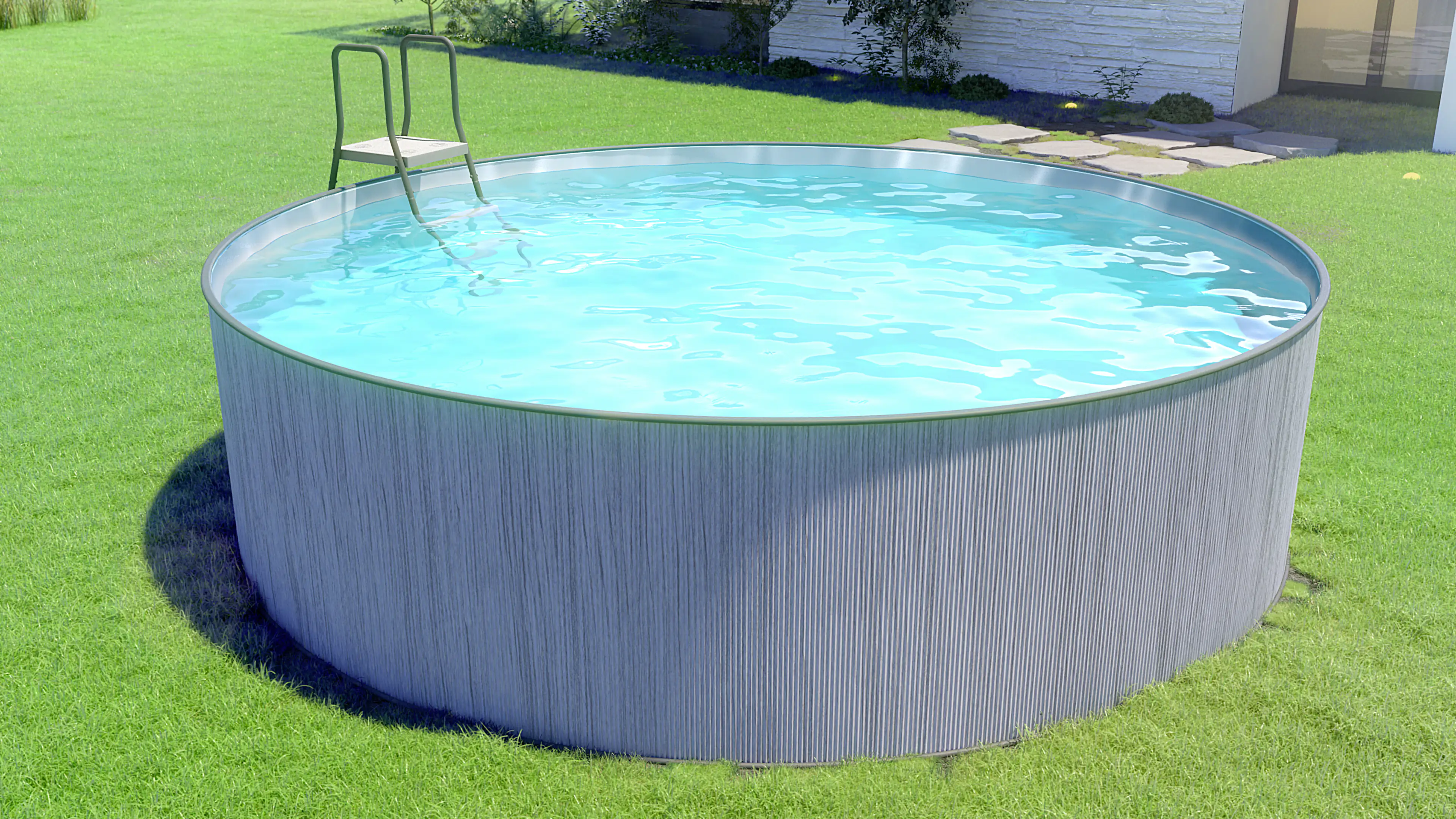 Steinbach Stahlwandpool New Splasher Secure grau Ø 3,50 x 0,90 m