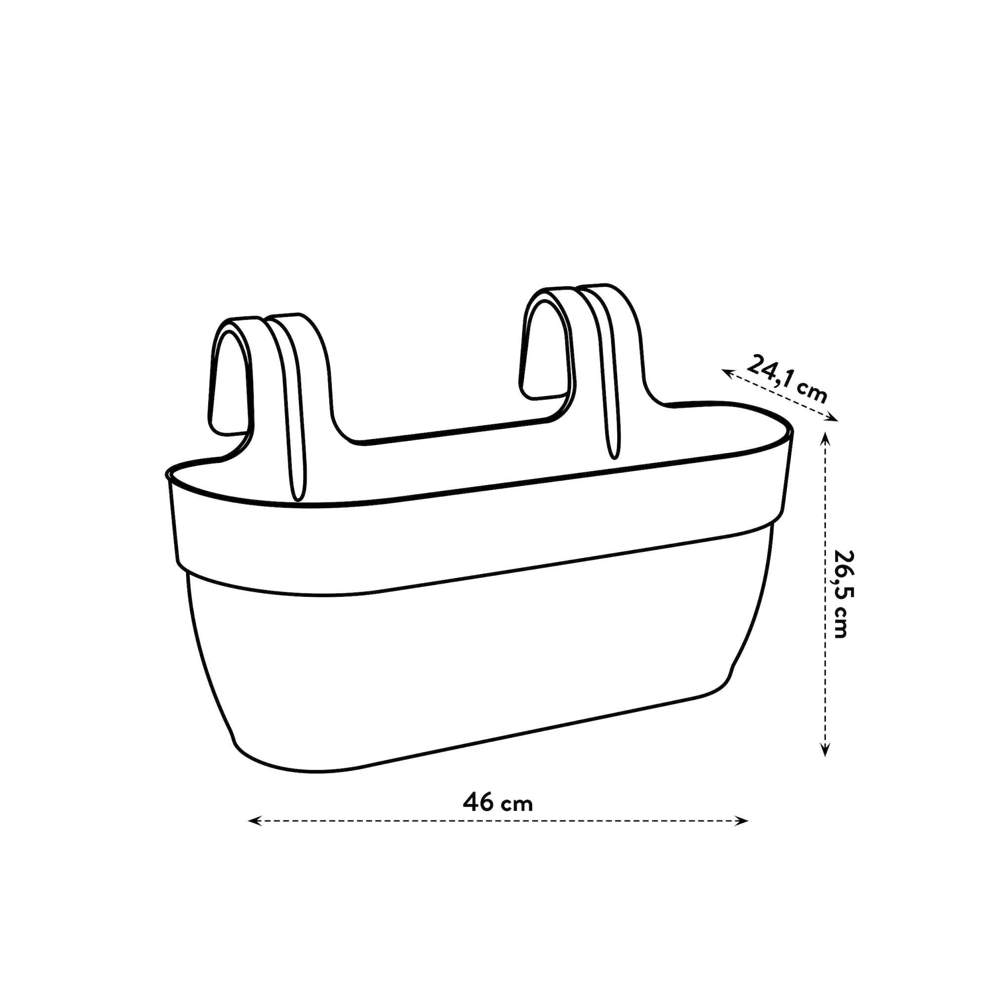 Elho Blumentopf zum Hängen Kunststoff grün 46 x 24,1 x 26,5 cm Vibia Campana Easy Large
