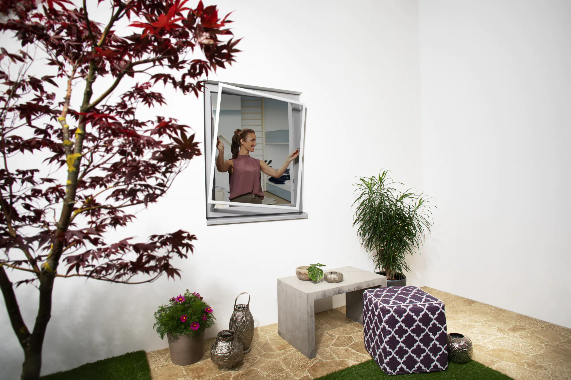 Primaster Fliegenschutz-Fenster 100 x 120 cm anthrazit