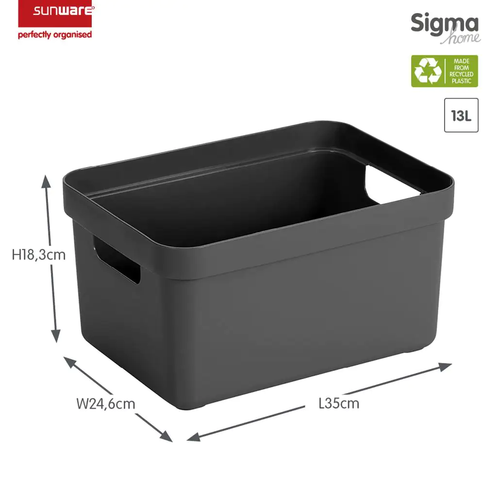 Sunware Aufbewahrungsbox Sigma Home 35,2 x 25,3 cm 13 L anthrazit