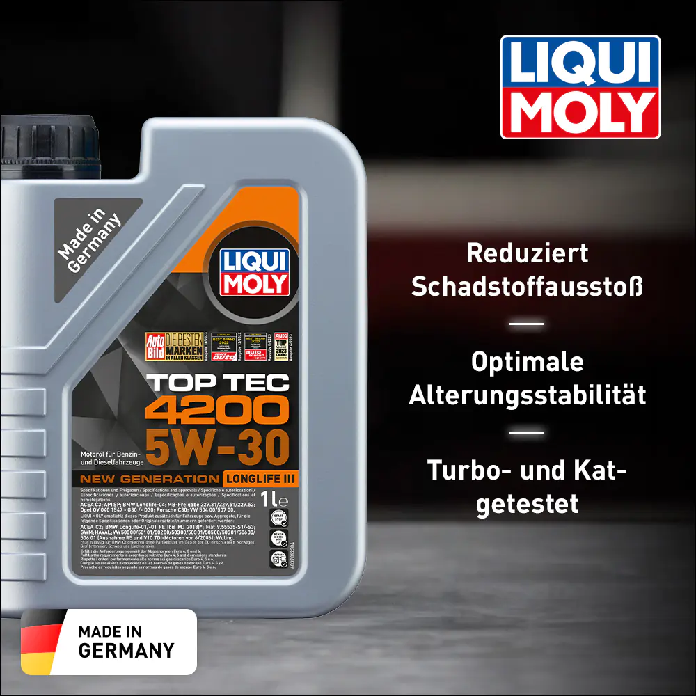 Liqui Moly Motoröl Top Tec 4200 SAE 5W-30 Longlife III 1 L