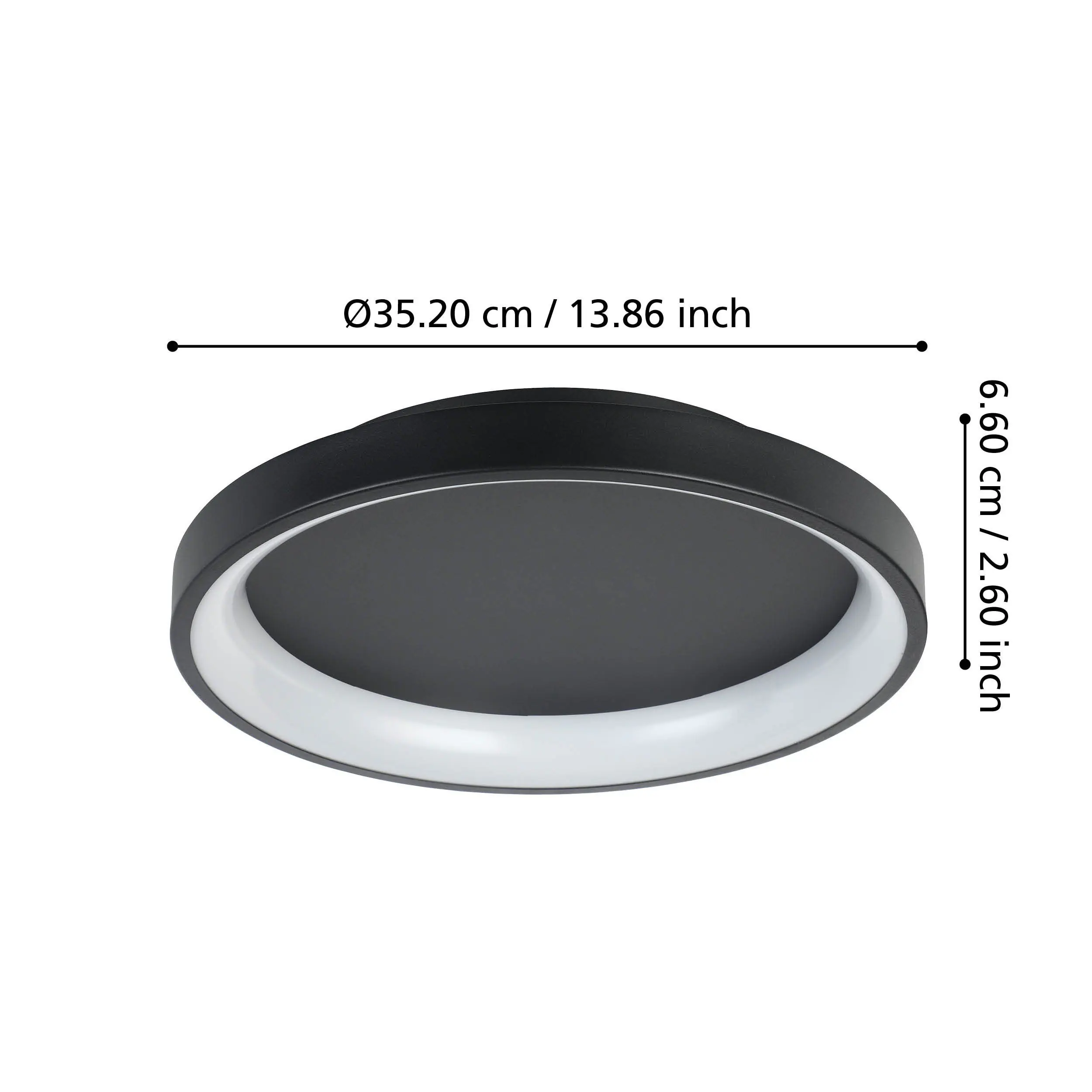 Eglo LED Deckenleuchte Lorezello-Z schwarz Ø 35 x 8 cm warmweiß-kaltweiß dimmbar