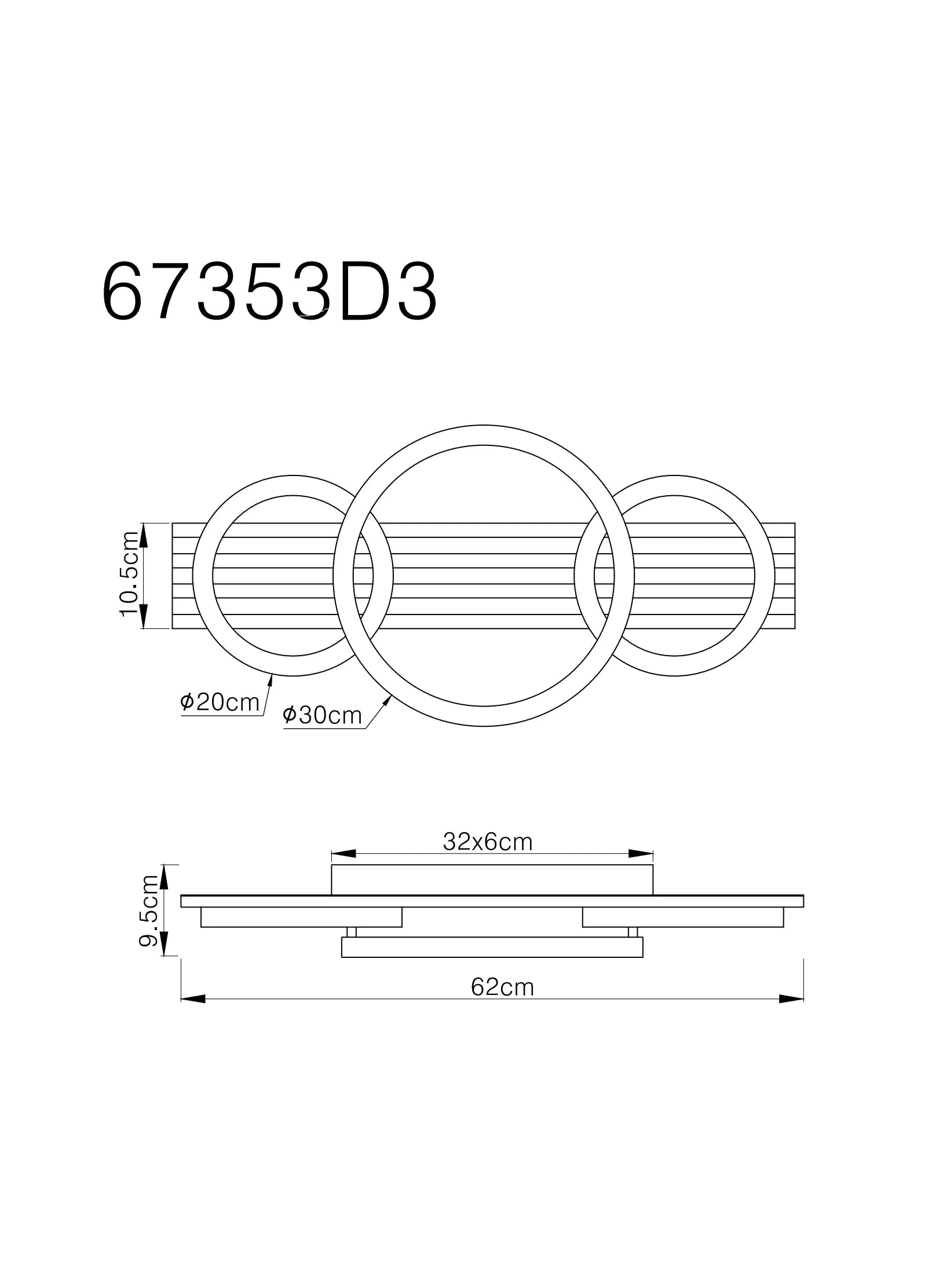 Globo LED Deckenleuchte Tisha 3 Ringe