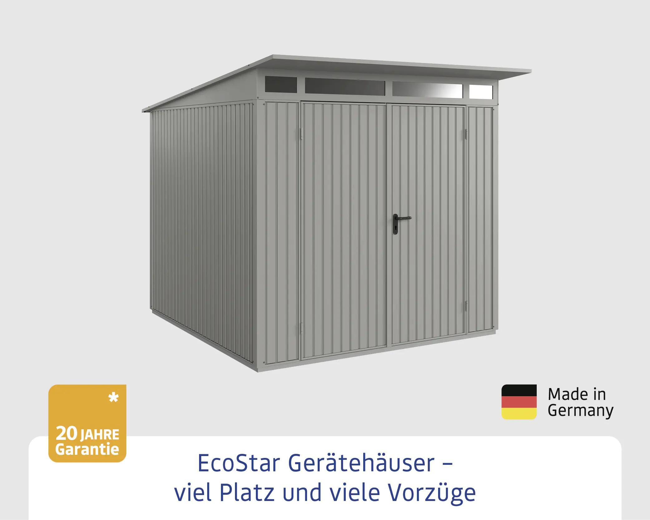 EcoStar Gerätehaus Trend-P Typ 2 247,9 x 283,4 x 232,3 cm graualuminium