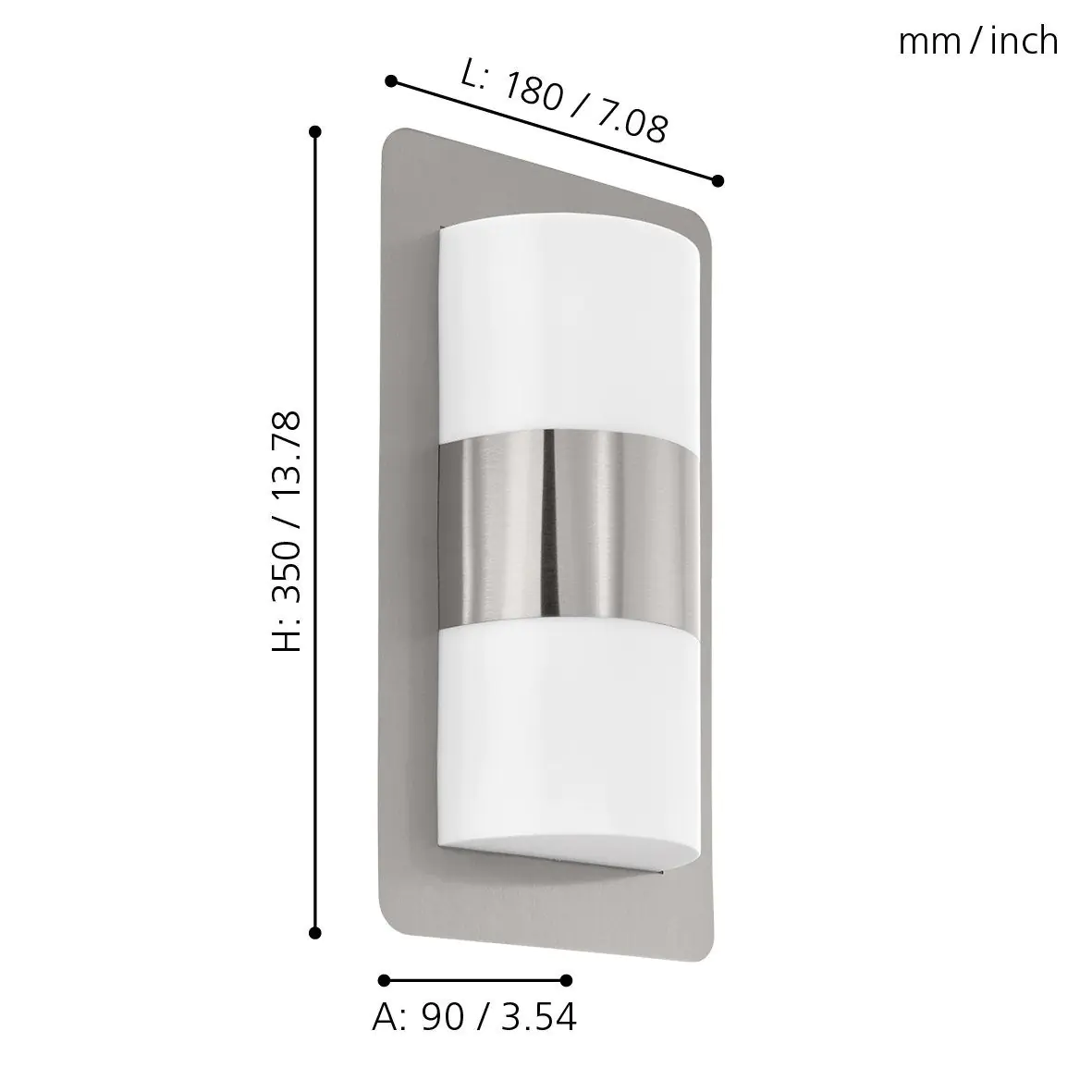 Eglo Außen-Wandleuchte Cistierna E27 edelstahl/weiß Up- & Downlight