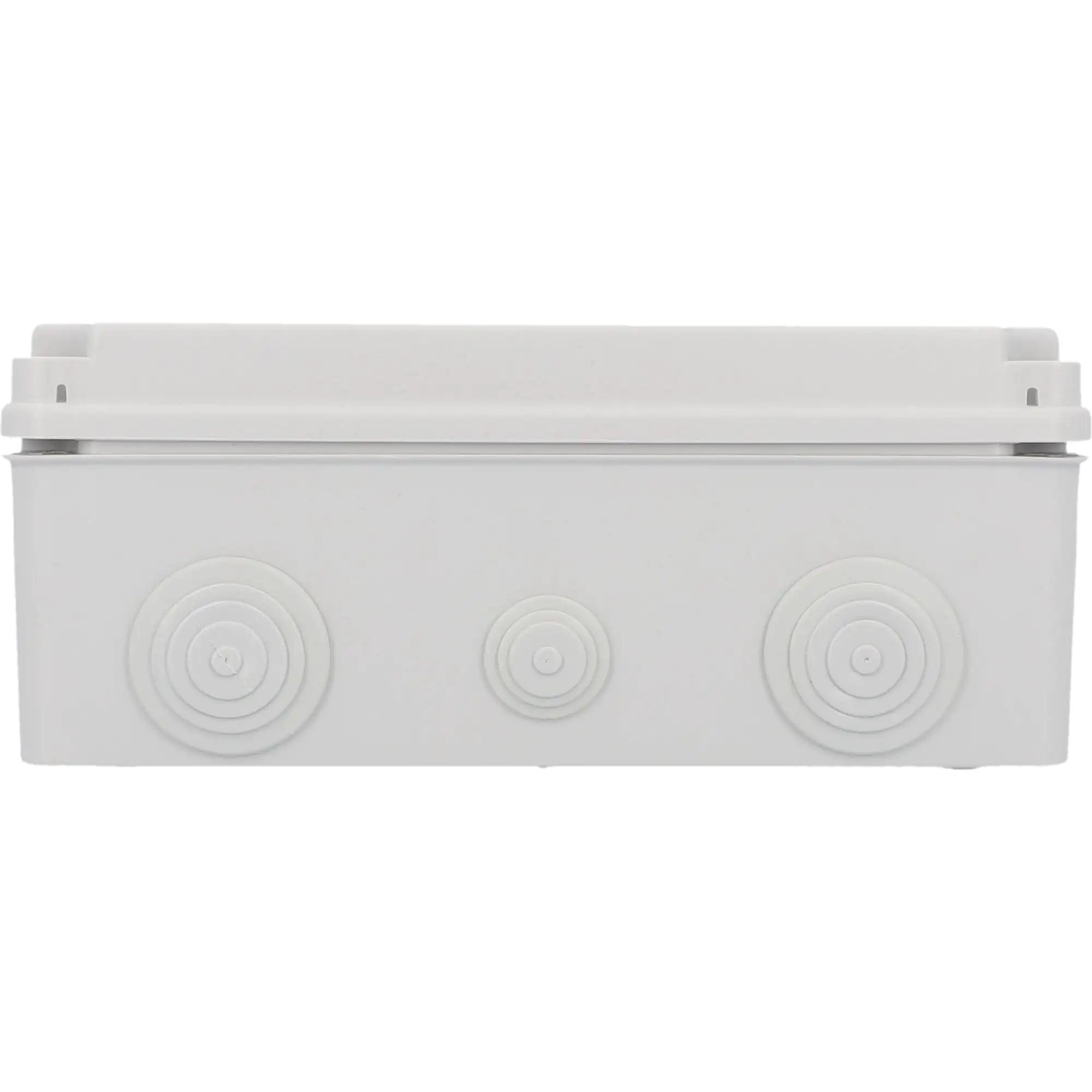 Aufputz- Abzweigdose IP65, mit Schraubdeckel, 250 x 104 x 195 mm, grau
