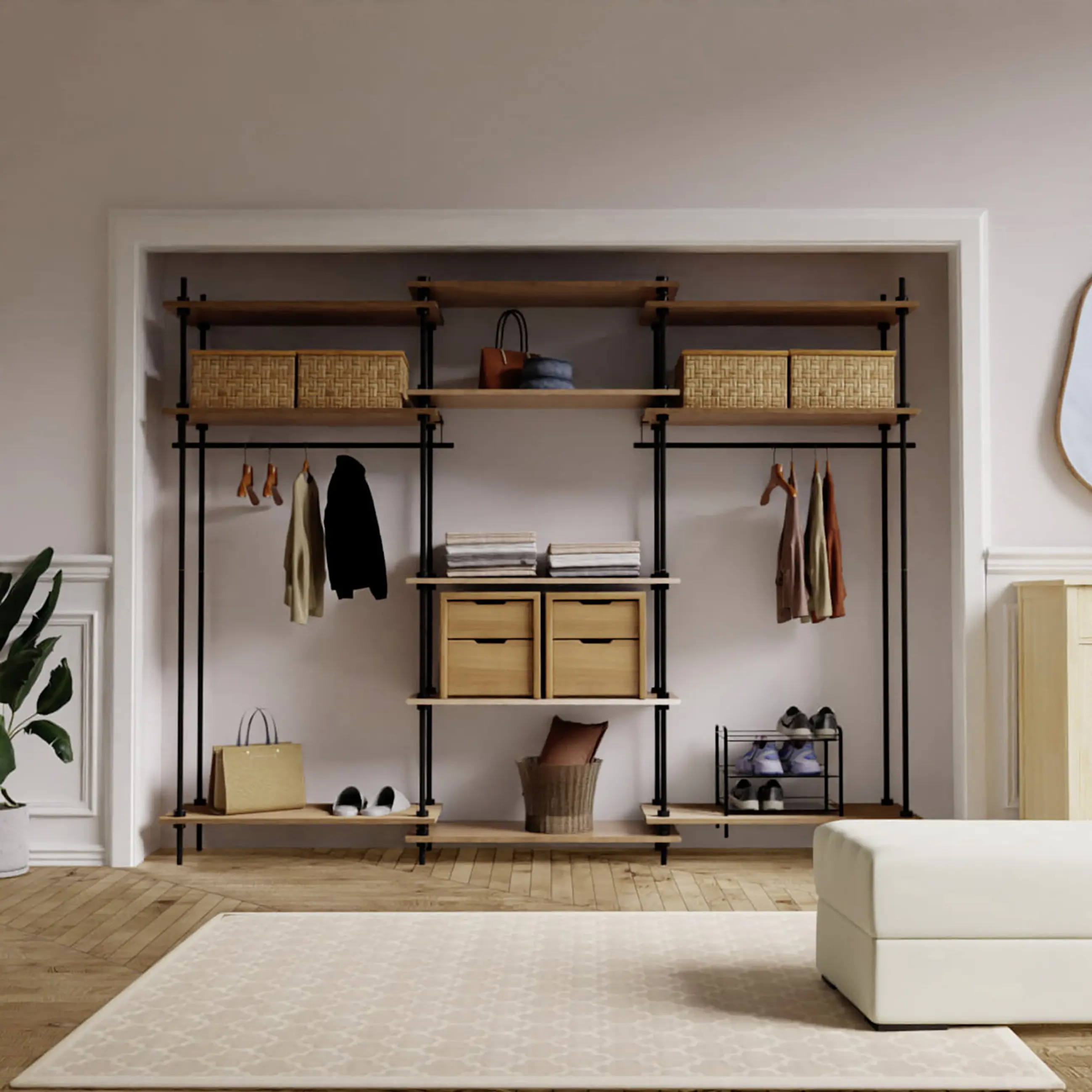 Ar Shelving Garderobe Deco Set XL 185 x 235 cm Eiche anthrazit