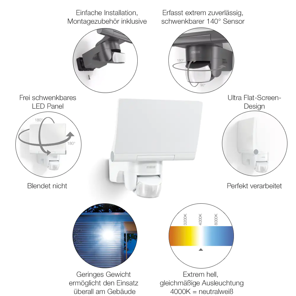 Steinel Strahler XLED Home 2 XL S Schwarz mit Bewegungsmelder, Sensor