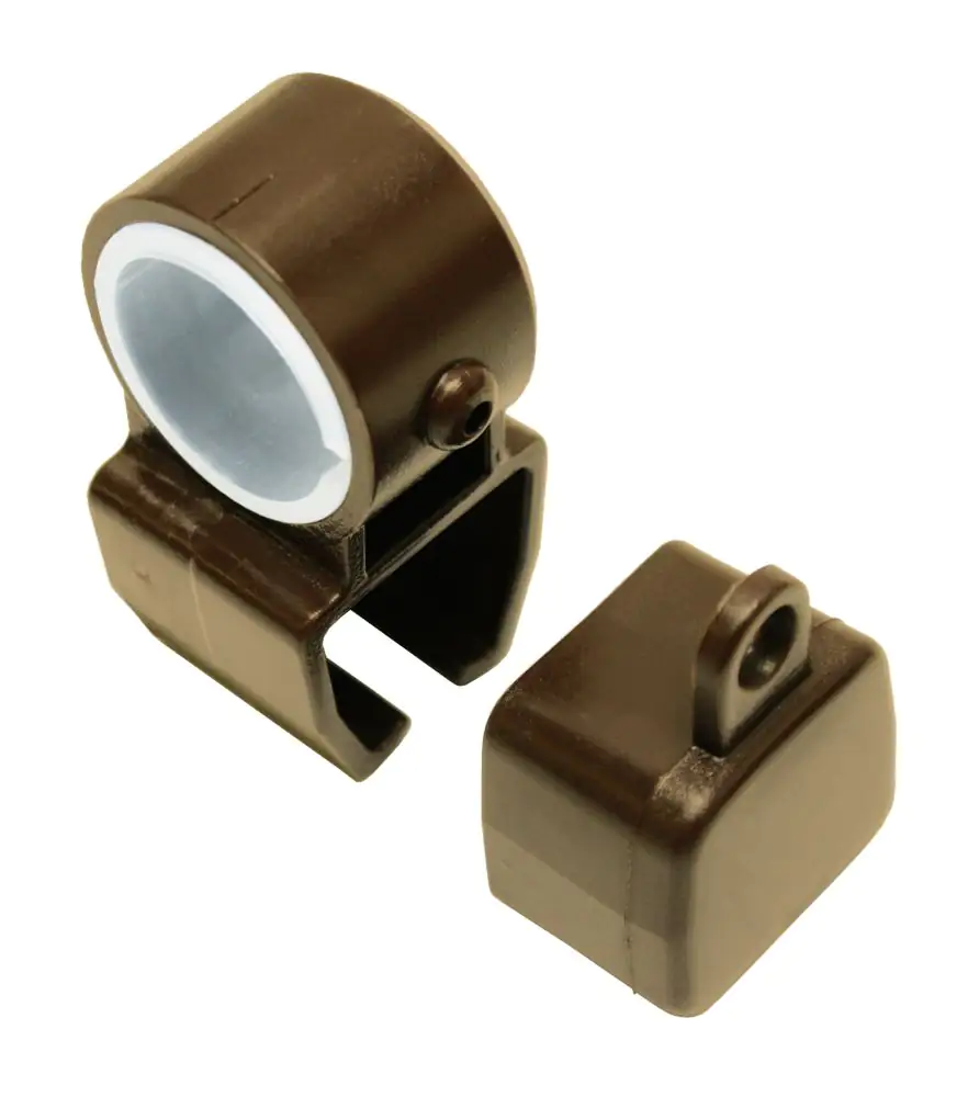Gardinia Halter und Endkappe für U-Lauf, bronze, 2-er Pack