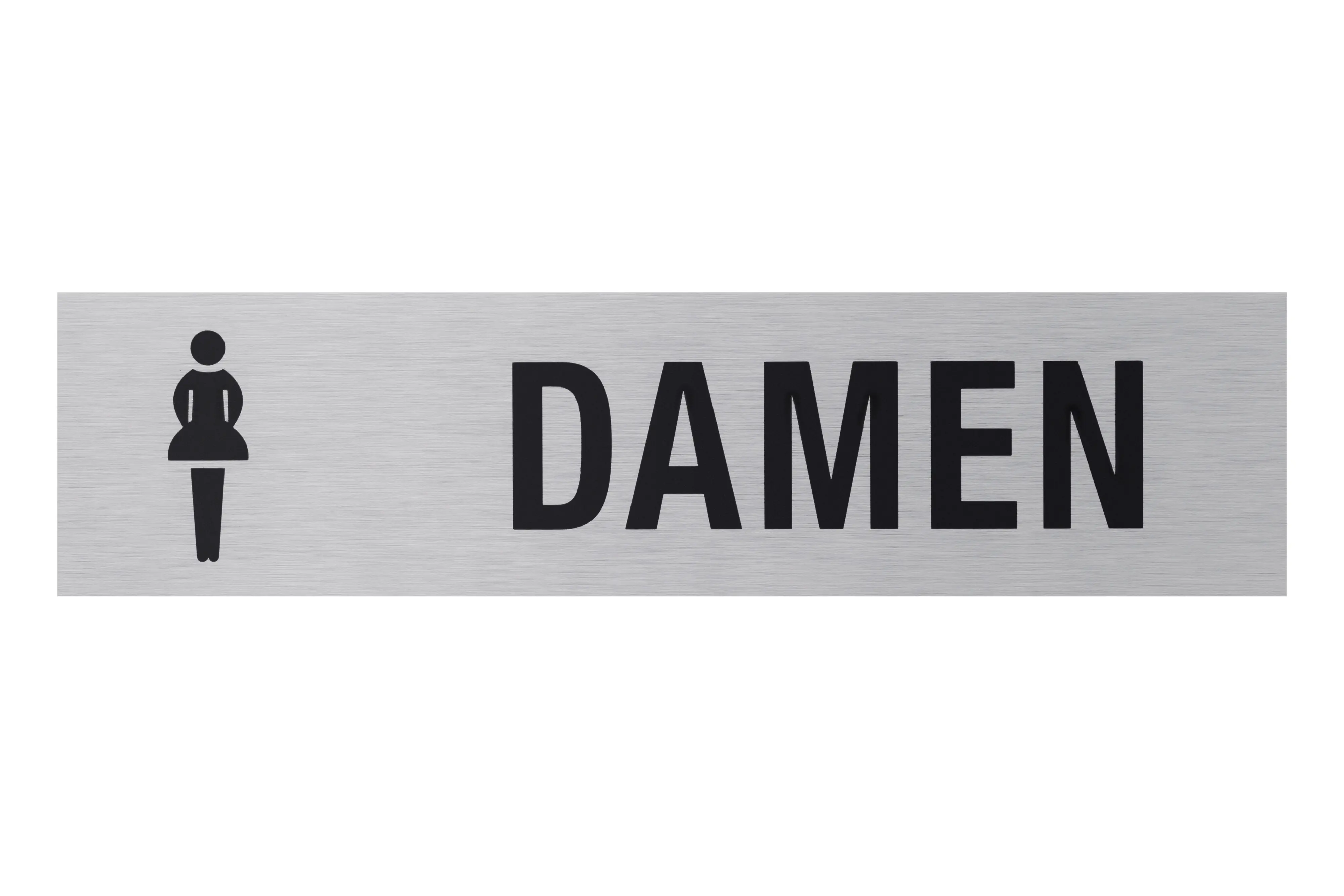 Conmetall Aufkleber WC-Damen Aluminium 16 x 4 cm edelstahl-optik