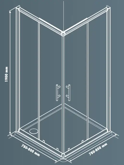 Primaster Eckdusche Easy-6 Schiebetür 80 x 80 cm Klarglas chrom
