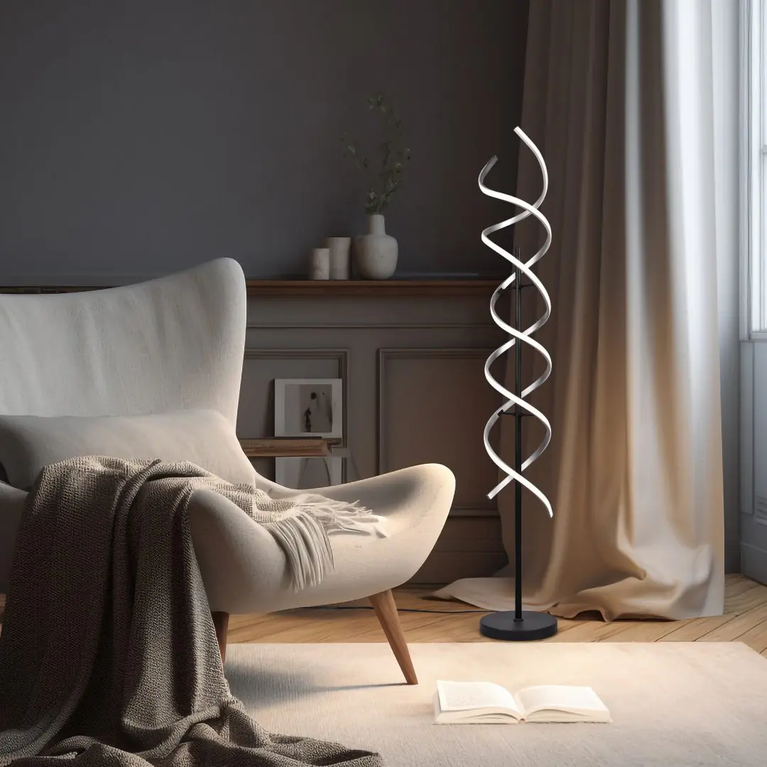 Trio LED-Stehleuchte Sequence Ø 23 x 150 cm warmweiß-neutralweiß alu gebürstet dimmbar