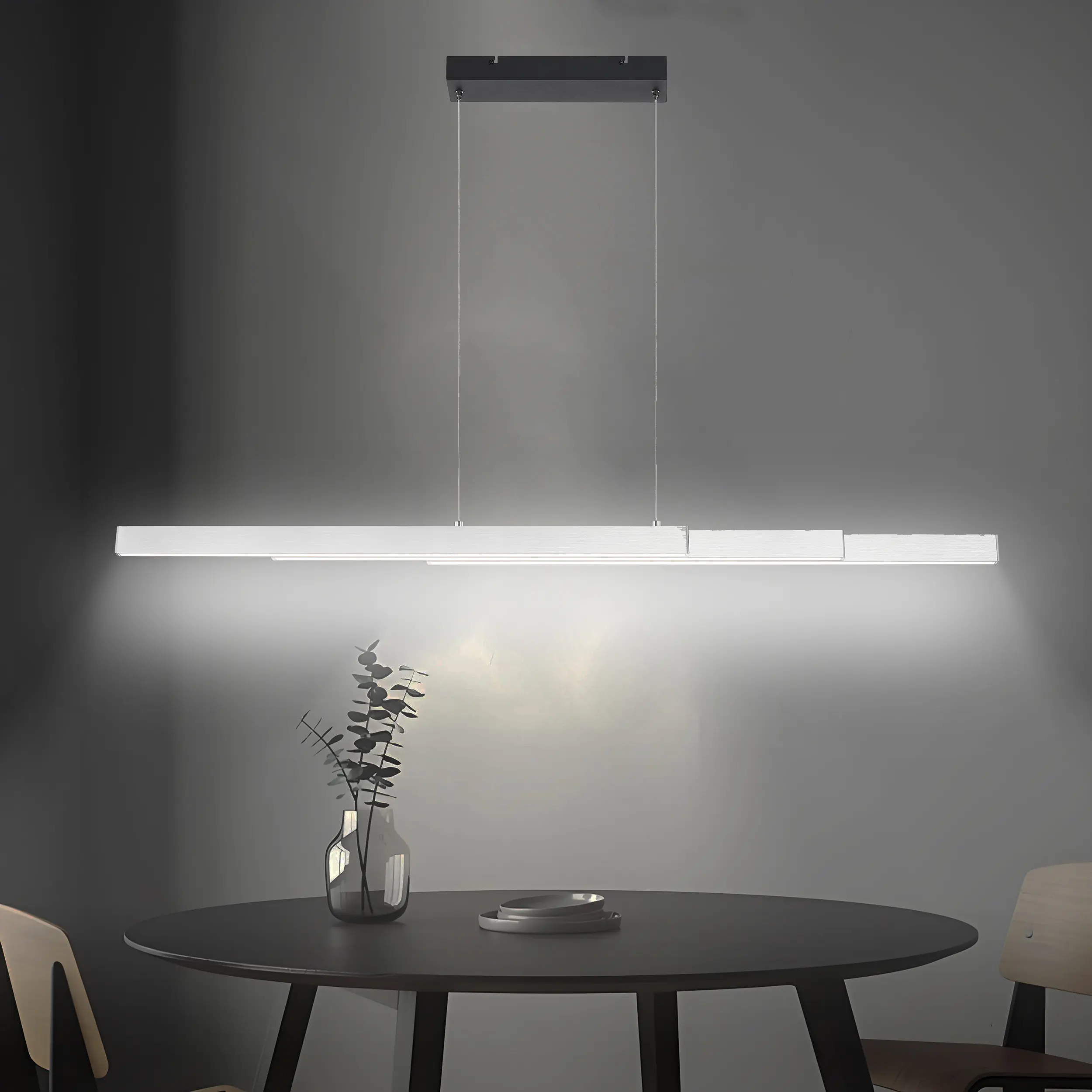 LED Pendelleuchte Madrid ausziehbar silber 126 cm warmweiß-kaltweiß dimmbar