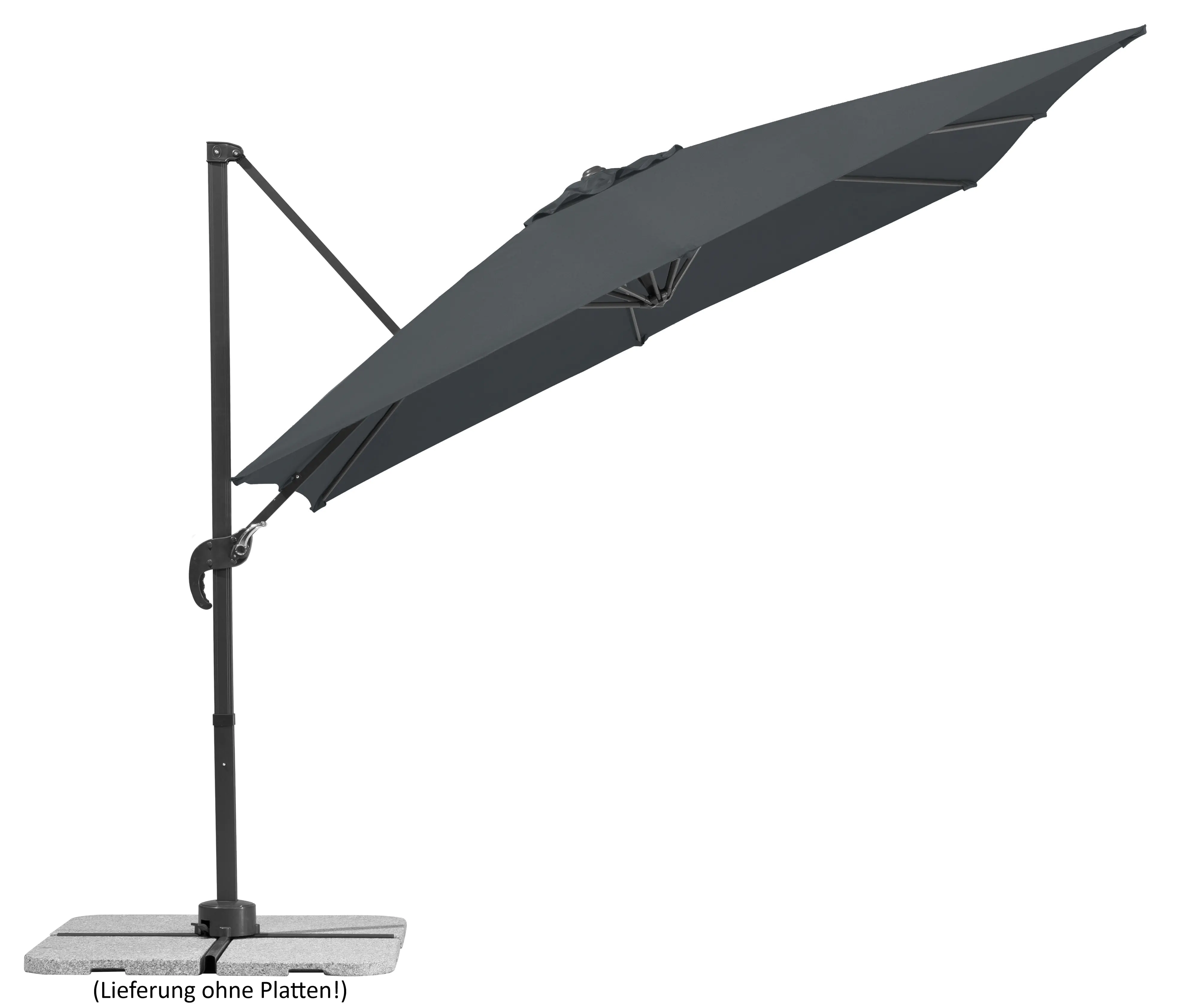 Schneider Ampelschirm Rhodos Junior anthrazit 270 x 270 cm inkl. Sonnenschirmhülle