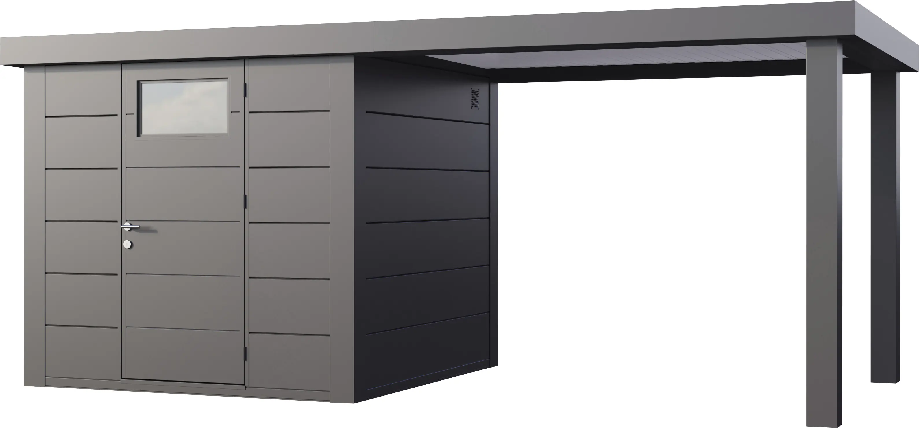 Telluria Gerätehaus Classico Open Lounge L 2424 rechts granitgrau 522 x 238 cm