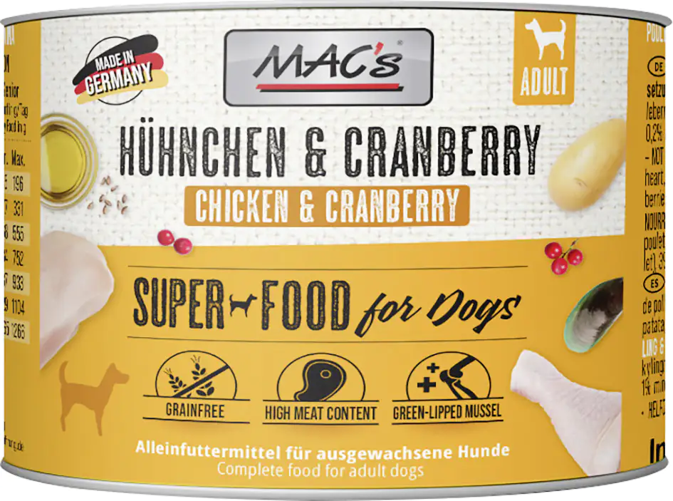 Macs Dog Hundenassfutter Adult getreidefrei 200 g Hühnchen