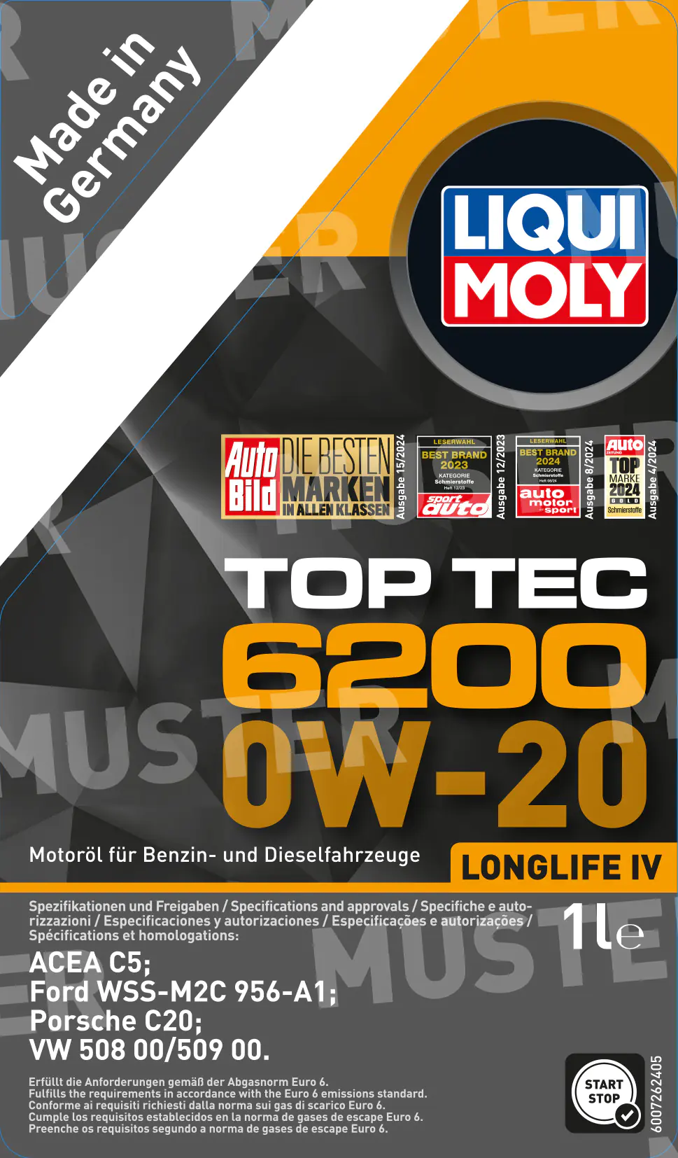 Liqui Moly Motoröl Top Tec 6200 0W-20 1 L