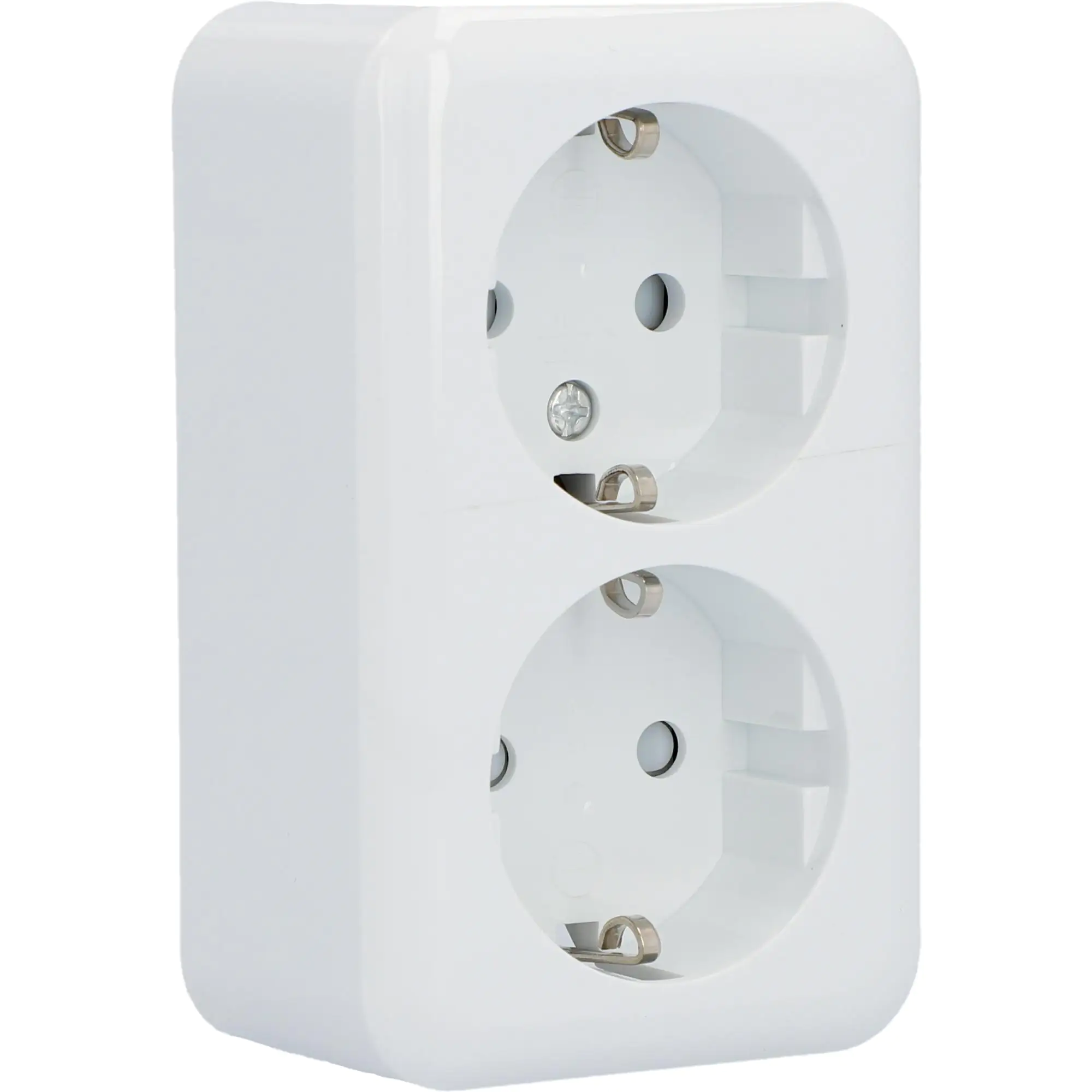 Unitec Doppelsteckdose Aufputz weiß, Serie Standard