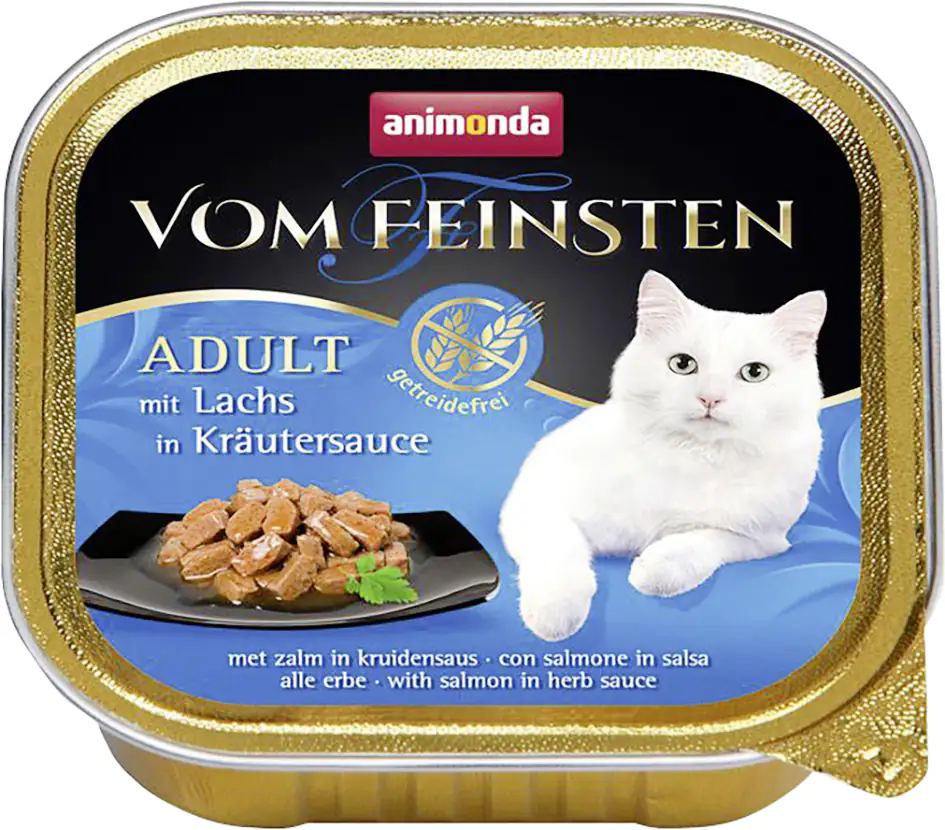 Animonda vom Feinsten in Sauce Katzennassfutter Adult getreidefrei 100 g Lachs in Kräutersauce