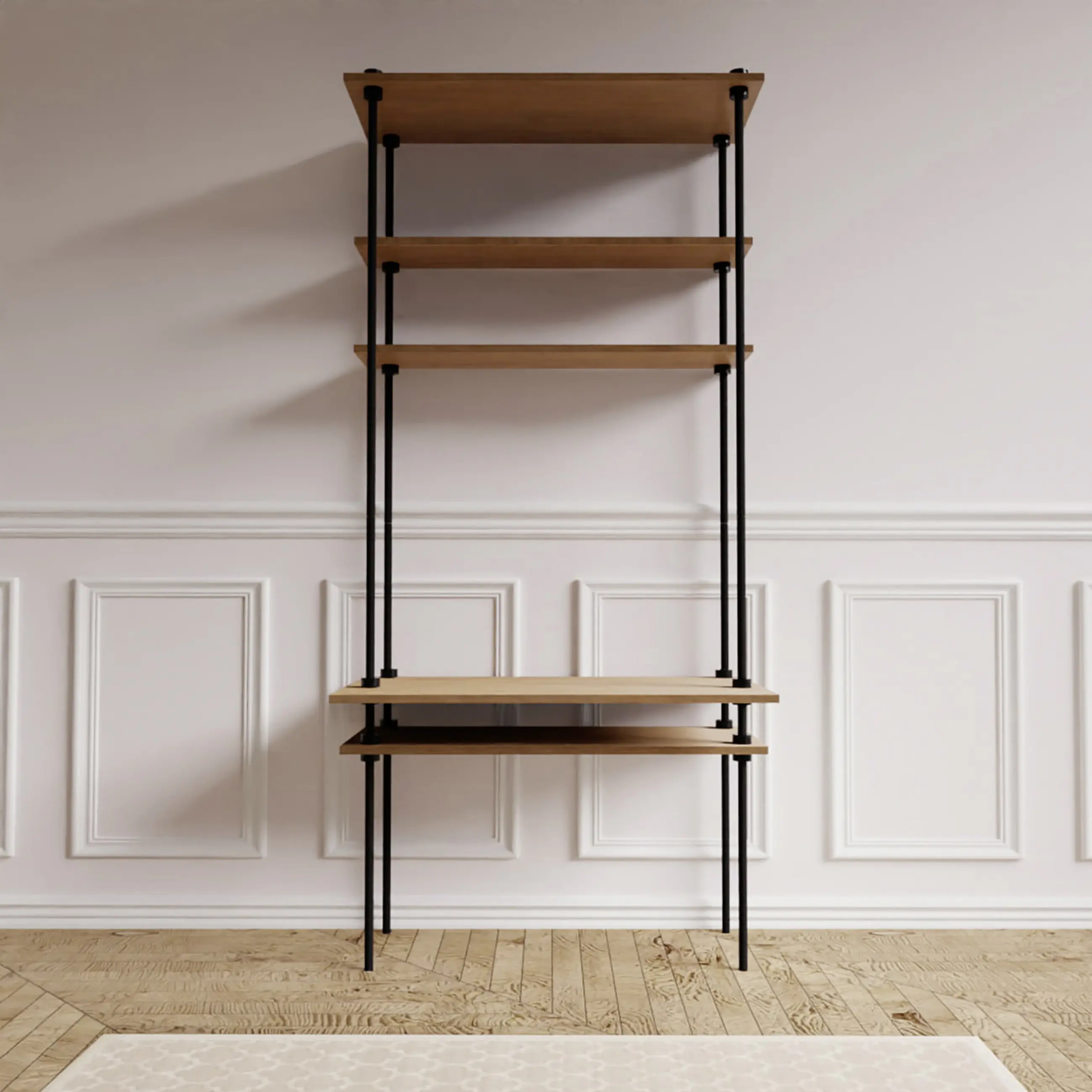 Ar Shelving Schreibtisch-Set mit Regalböden Ar Deco Nebraska 185 x 85 cm