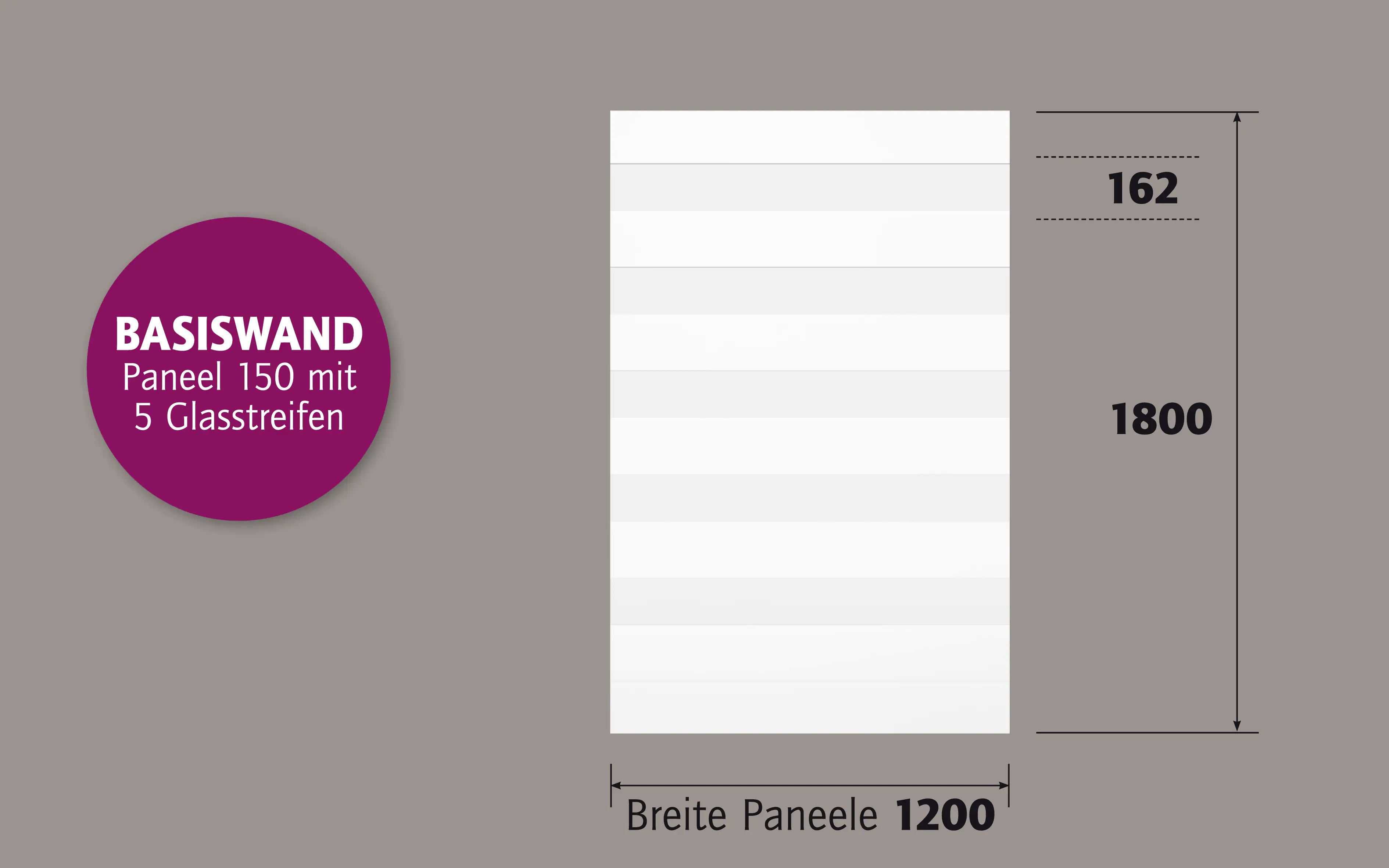 Ambiente Alu-Zaun Paneel 150 + ESG 8 mm 120 cm x 180 cm 22 mm stark