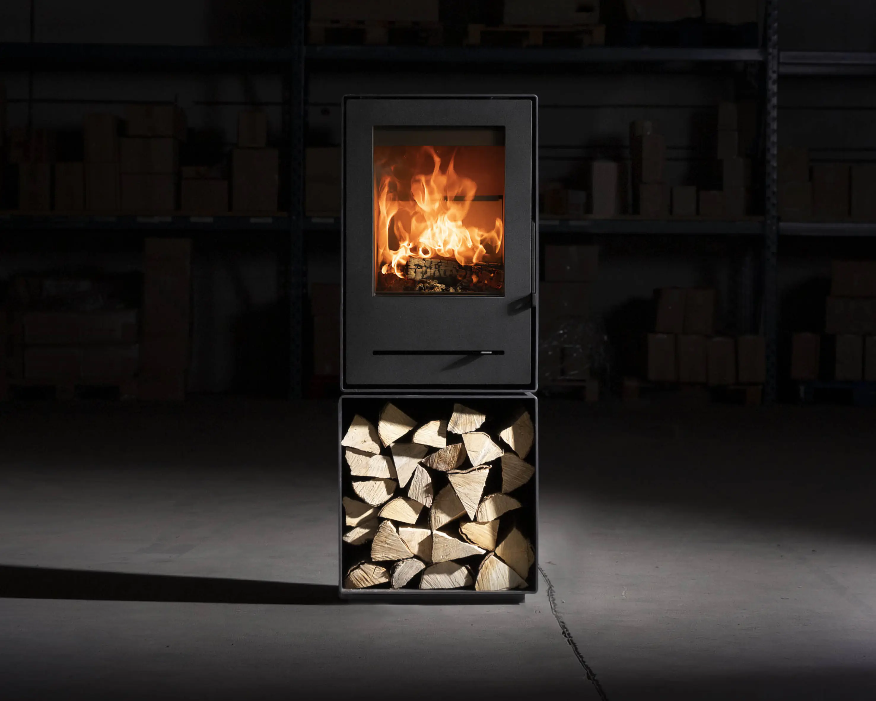 FireFix Quadratische Kombinationsbox zu Kaminofen Nele 44,2 x 35,5 cm schwarz